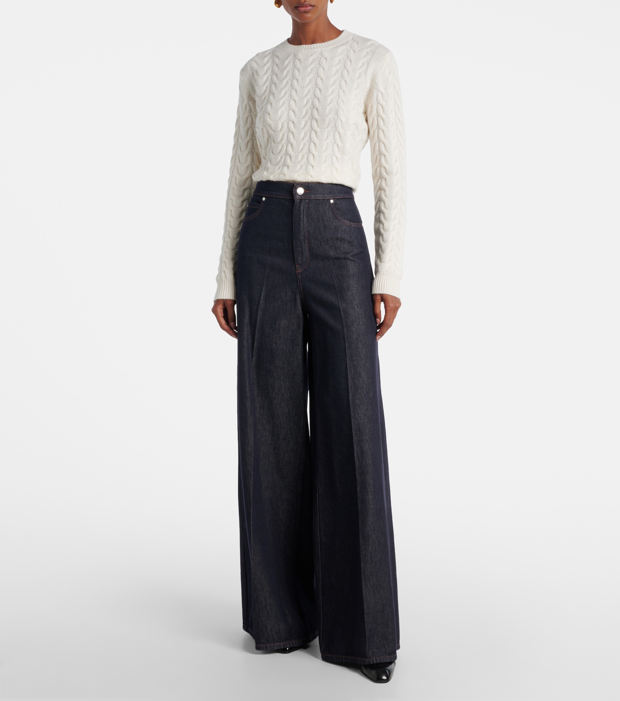 Max Mara Carmine high-rise wide-leg jeans