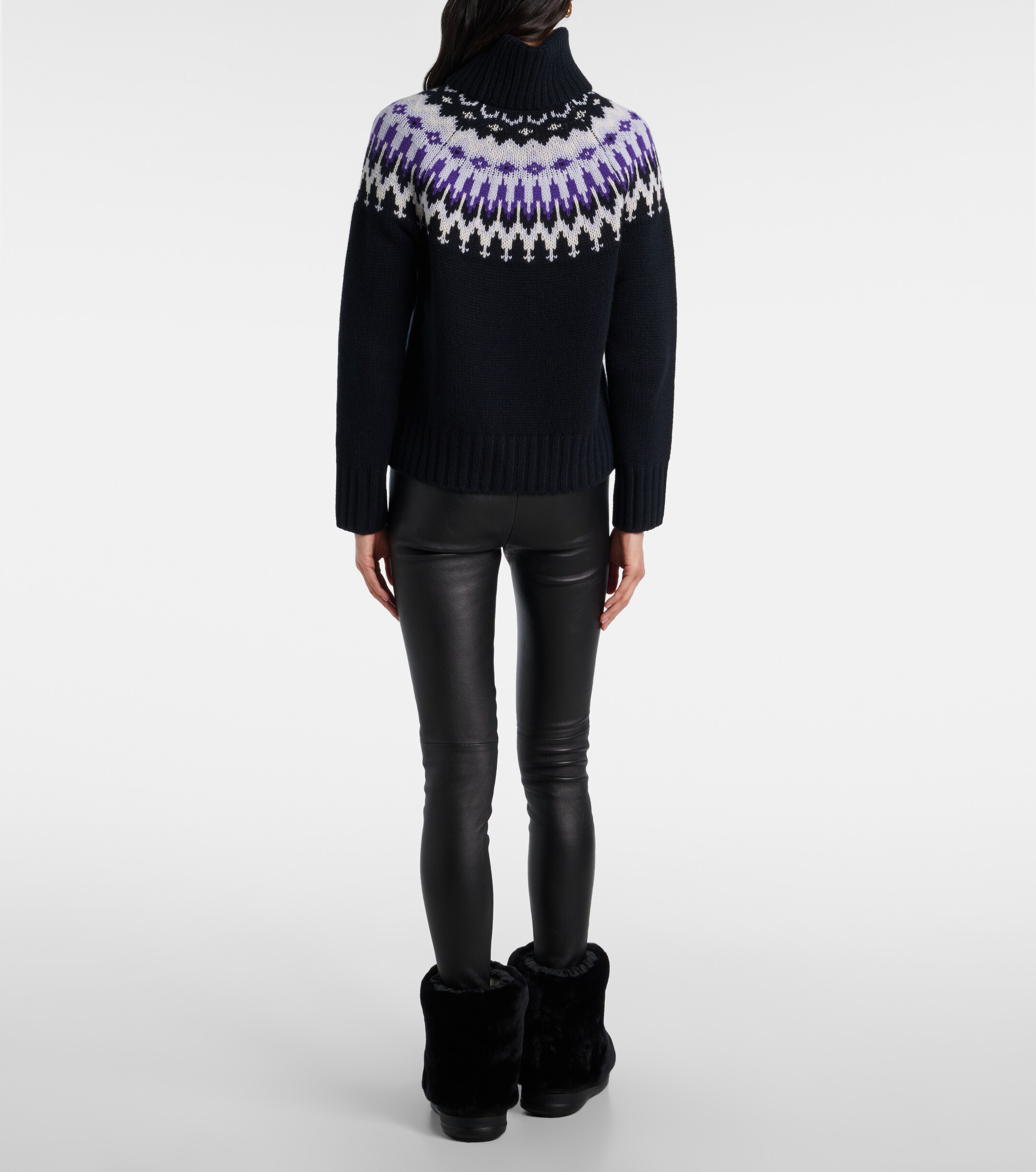 BOGNER Bogner Ingrid jacquard cashmere turtleneck sweater