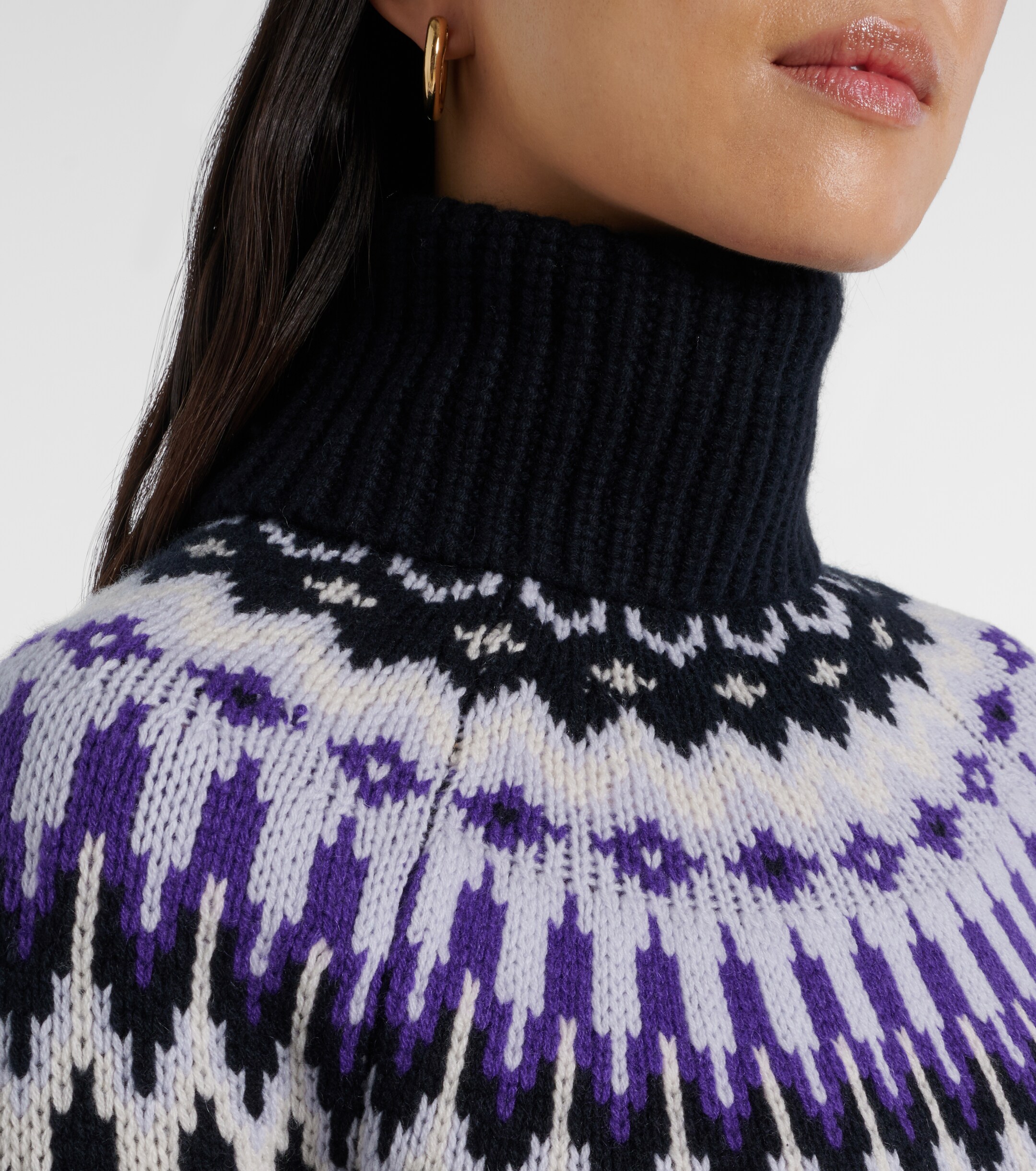 BOGNER Bogner Ingrid jacquard cashmere turtleneck sweater