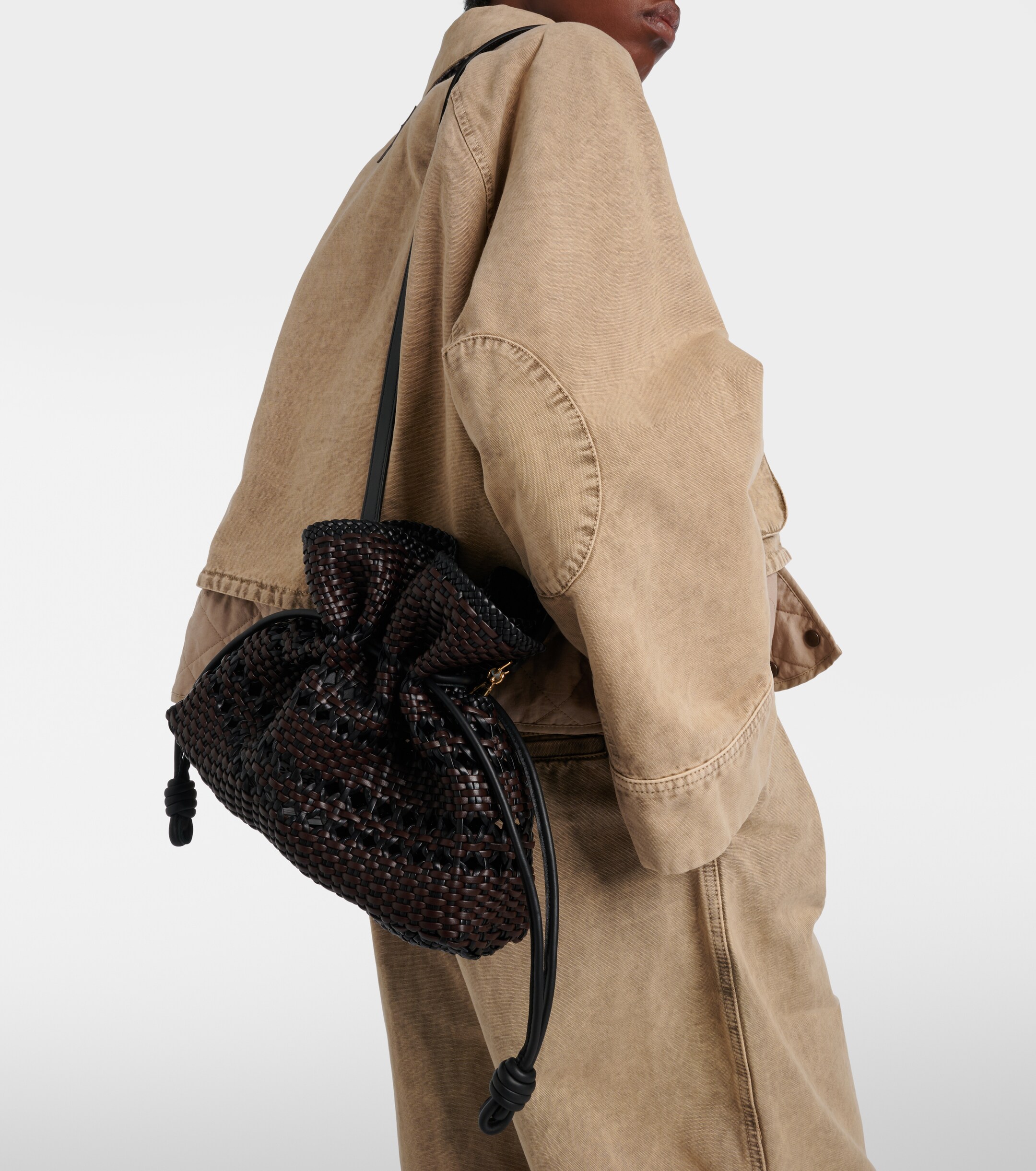 Loewe Flamenco Medium woven leather clutch