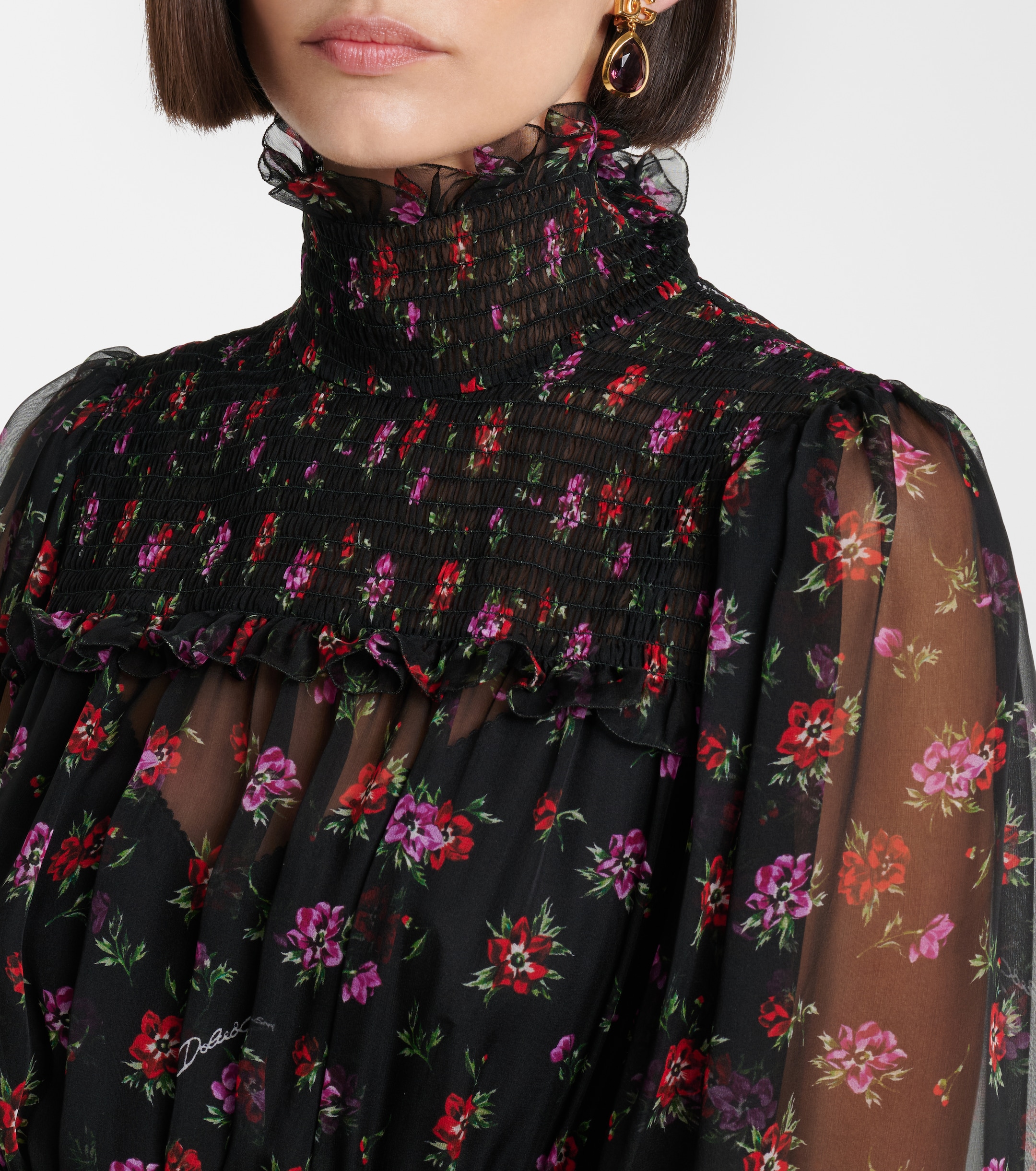 Dolce&Gabbana Floral silk chiffon maxi dress