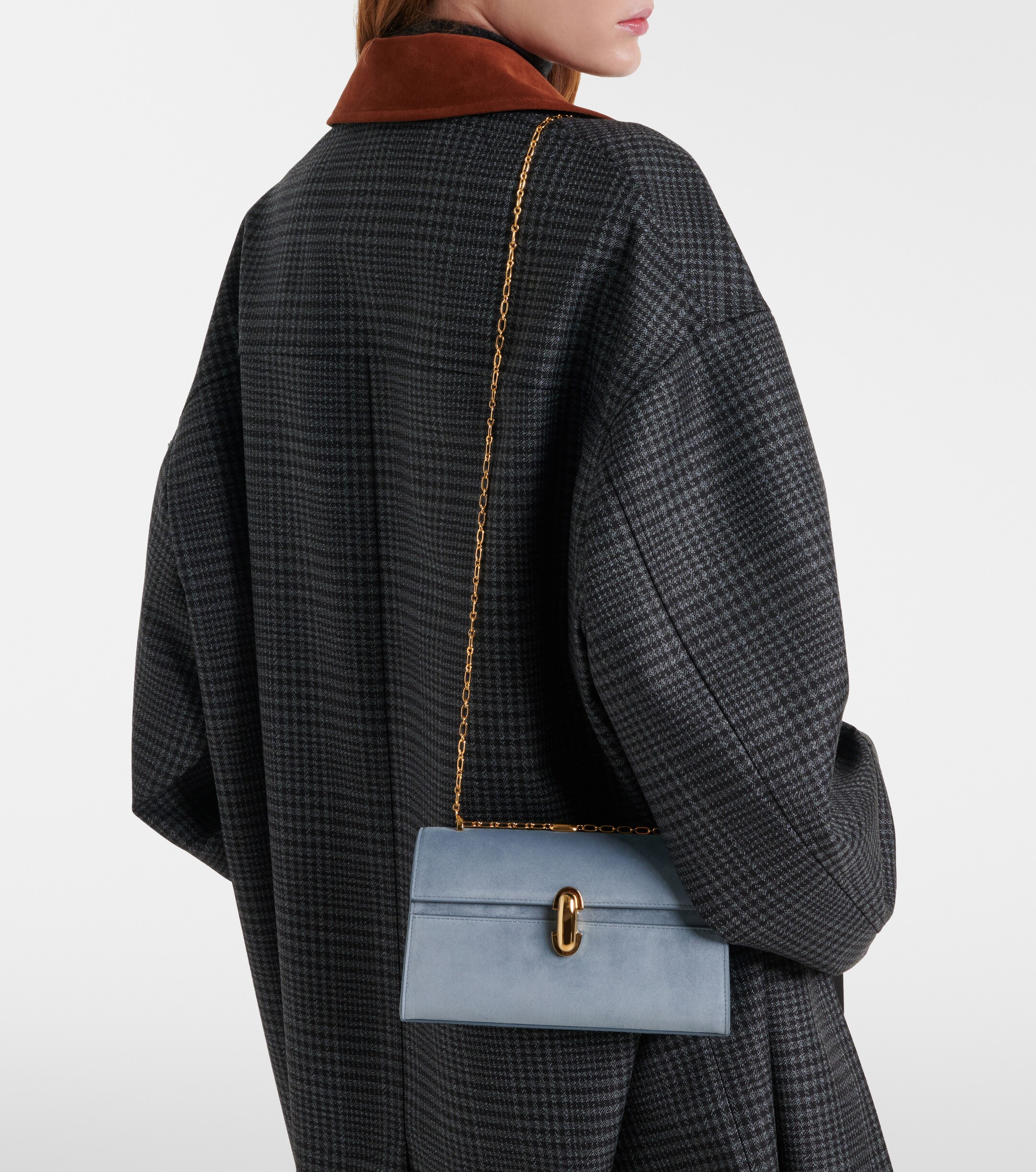 Savette Symmetry Chain Mini suede crossbody bag thumbnail