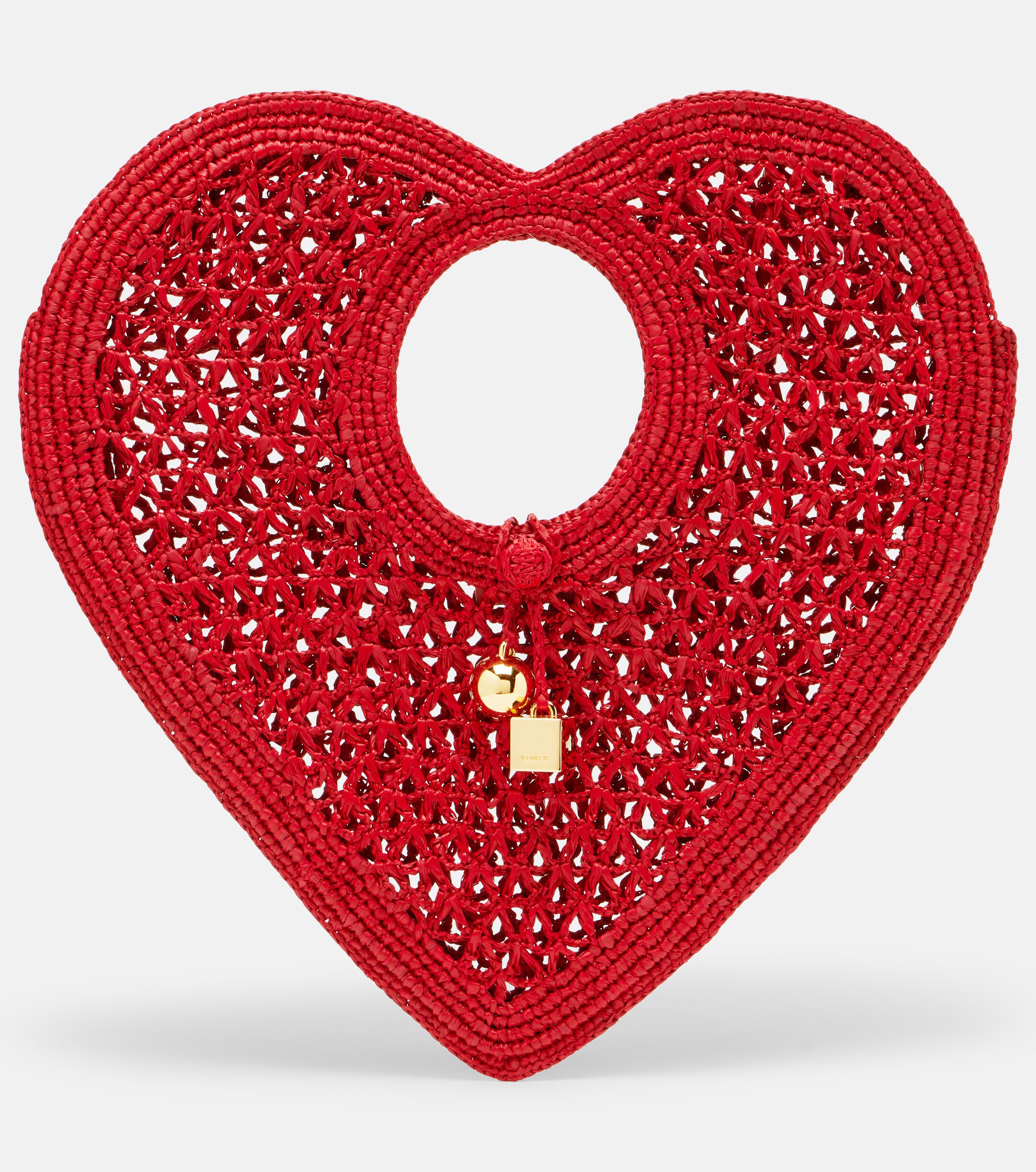 Jacquemus Spiaggia Cœur Small raffia top-handle bag