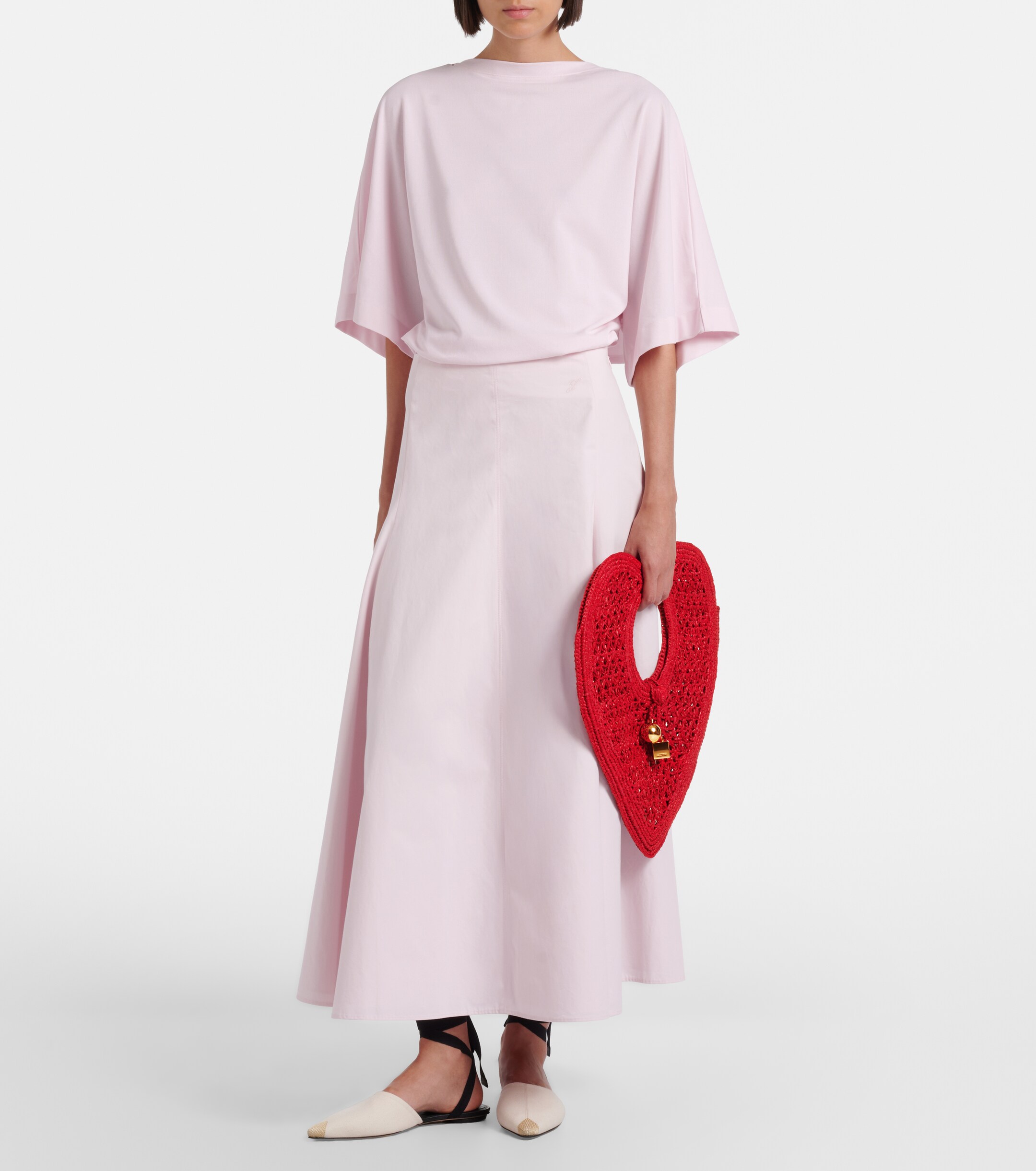 Jacquemus Spiaggia Cœur Small raffia top-handle bag