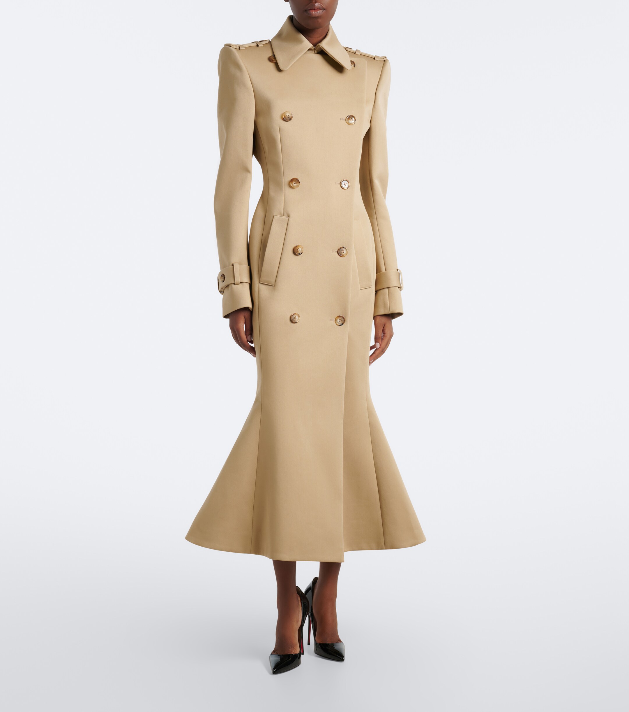 Mugler Mugler Peplum cotton-blend trench coat
