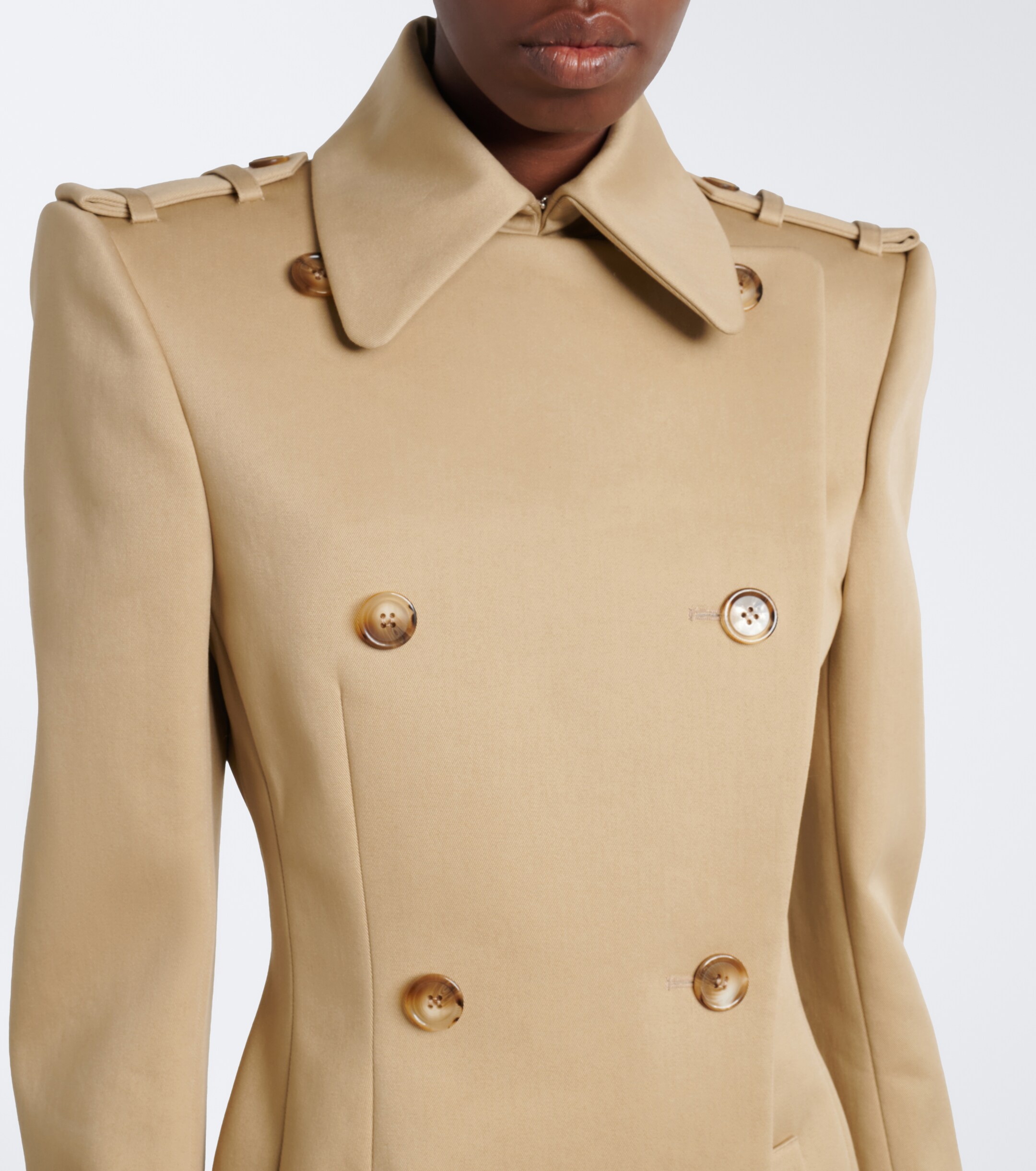 Mugler Mugler Peplum cotton-blend trench coat