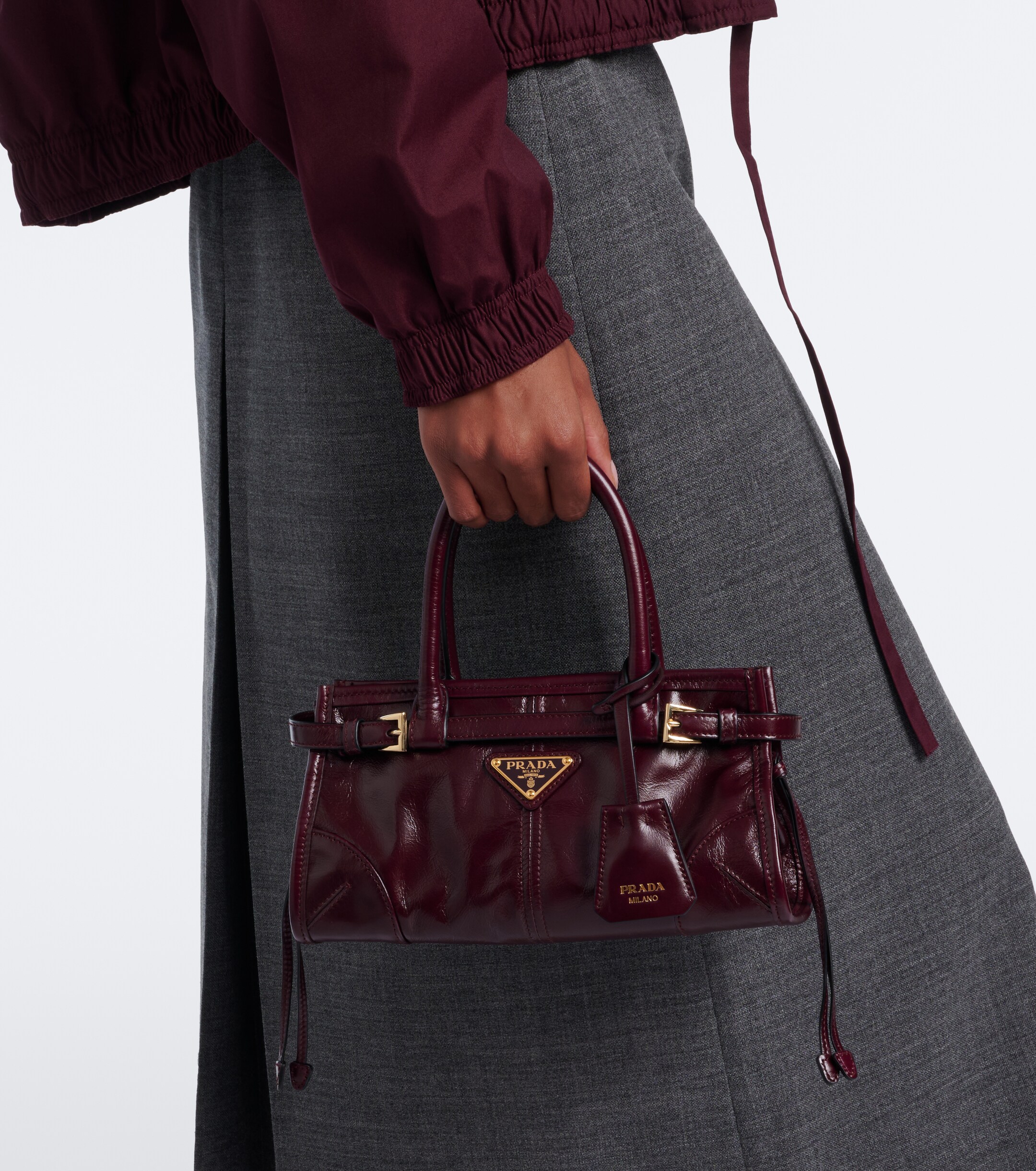 Prada Prada Prada Bonnie Mini leather top-handle bag