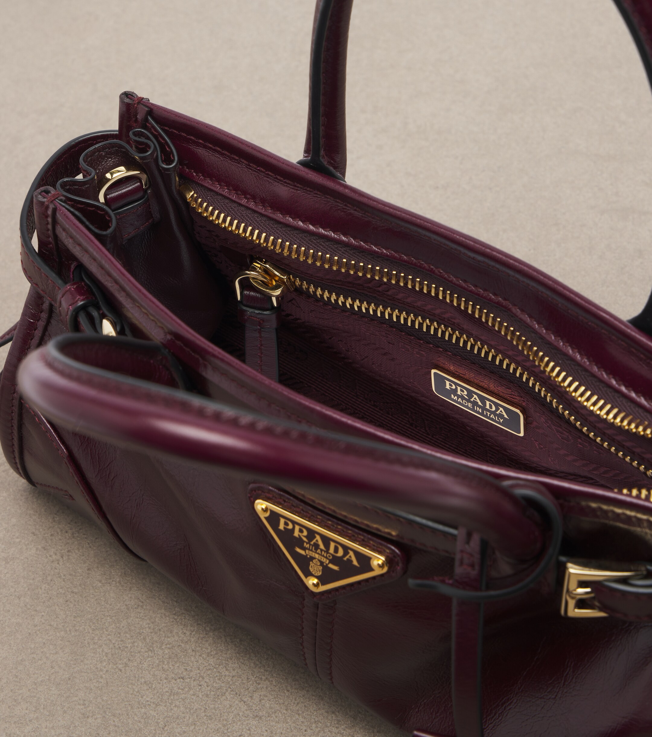 Prada Prada Prada Bonnie Mini leather top-handle bag