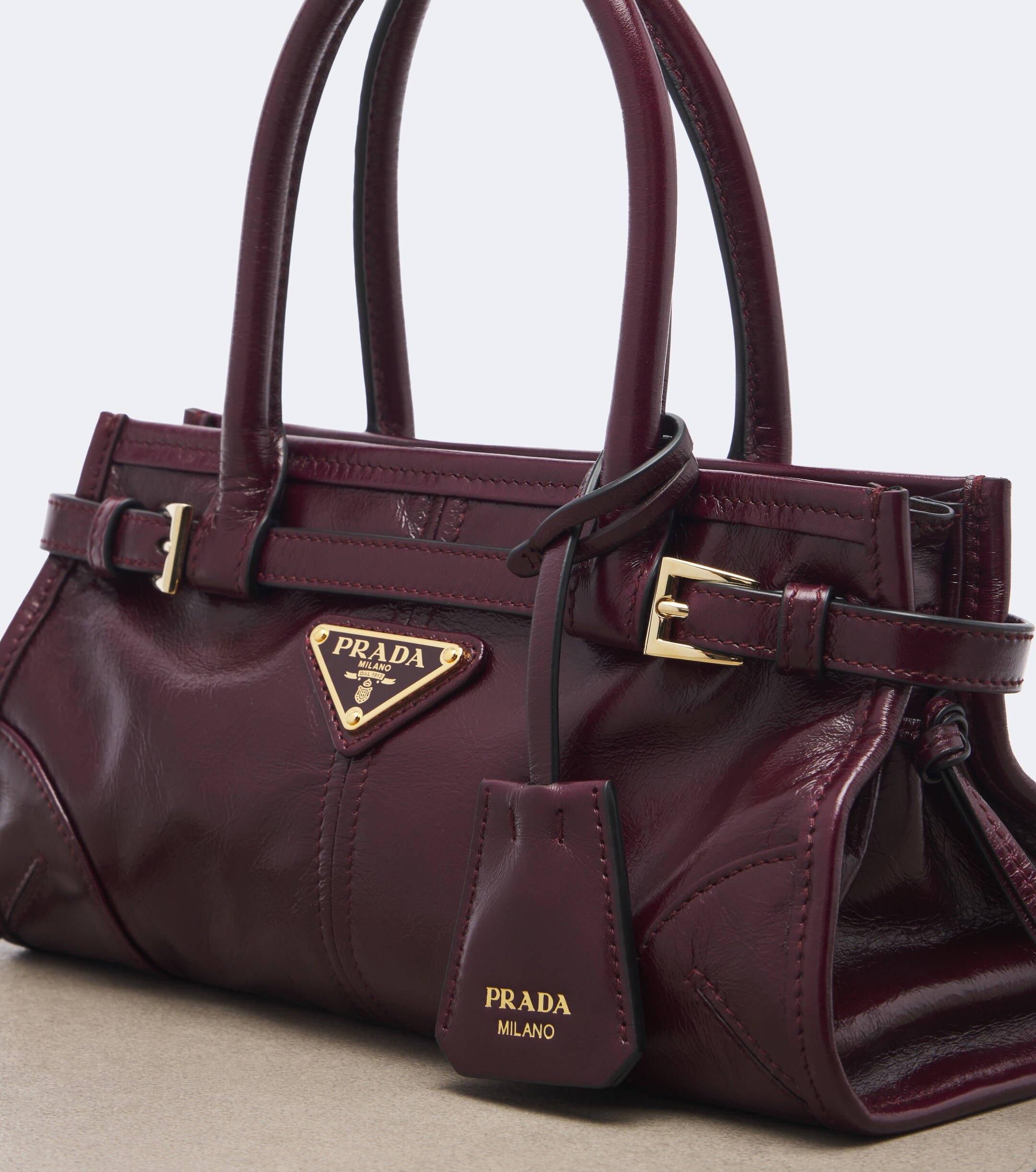 Prada Prada Prada Bonnie Mini leather top-handle bag