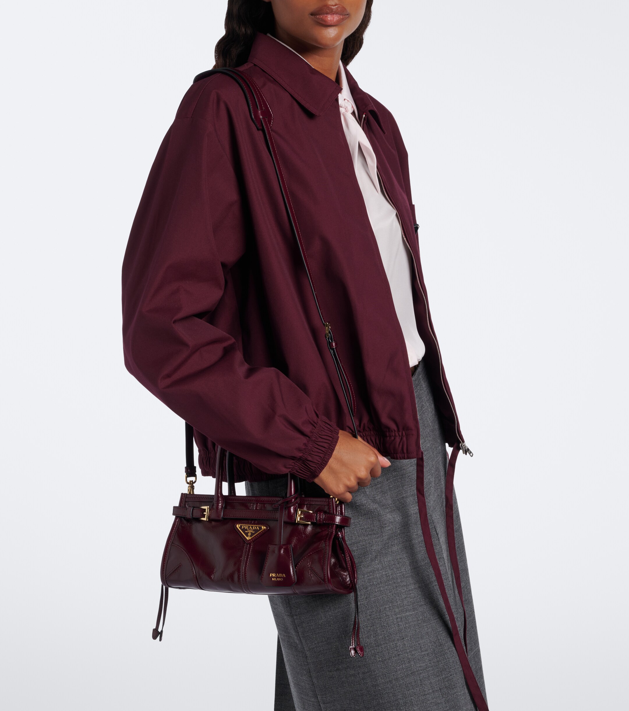 Prada Prada Prada Bonnie Mini leather top-handle bag