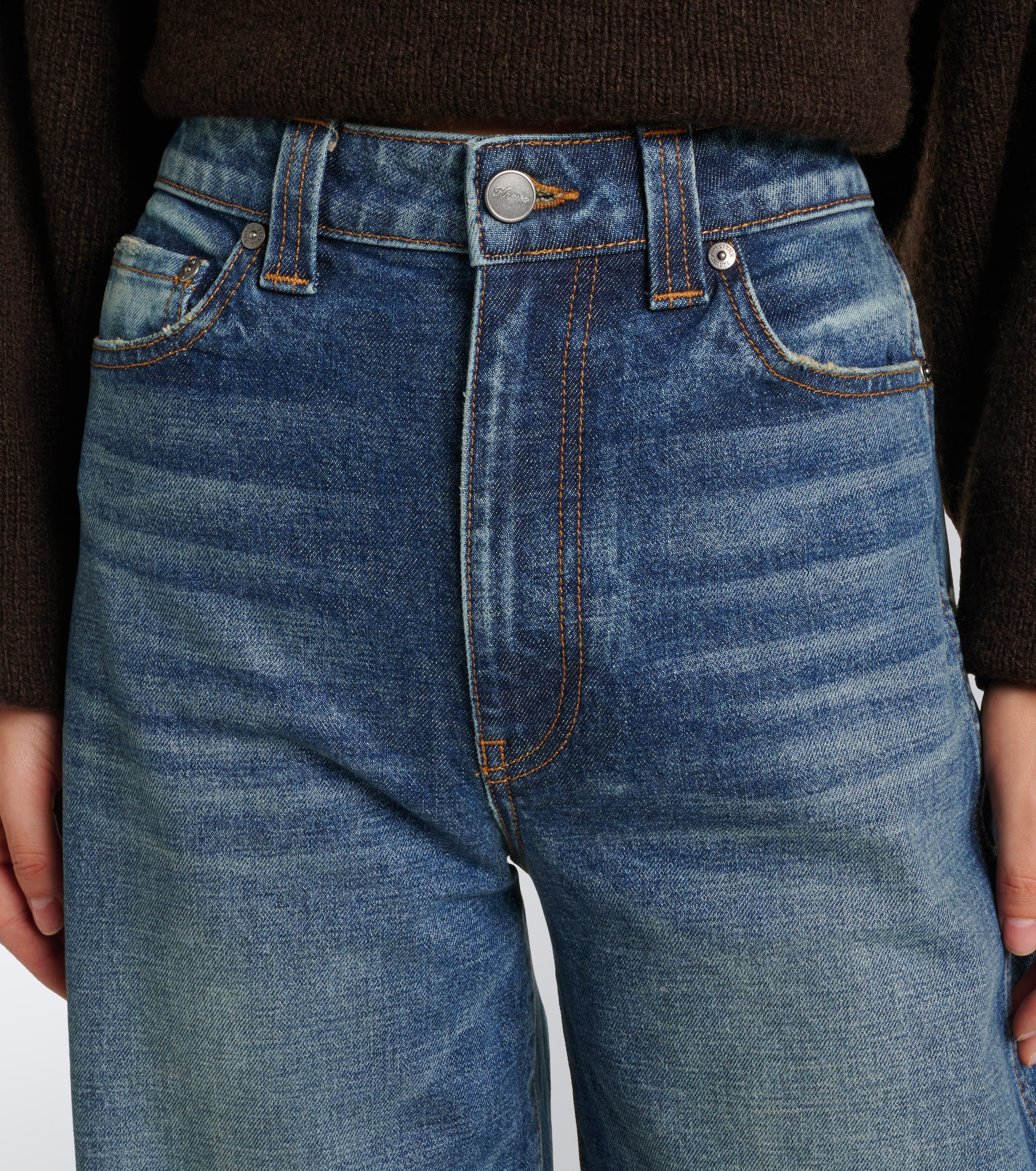 KHAITE Khaite Dano faded wide-leg jeans