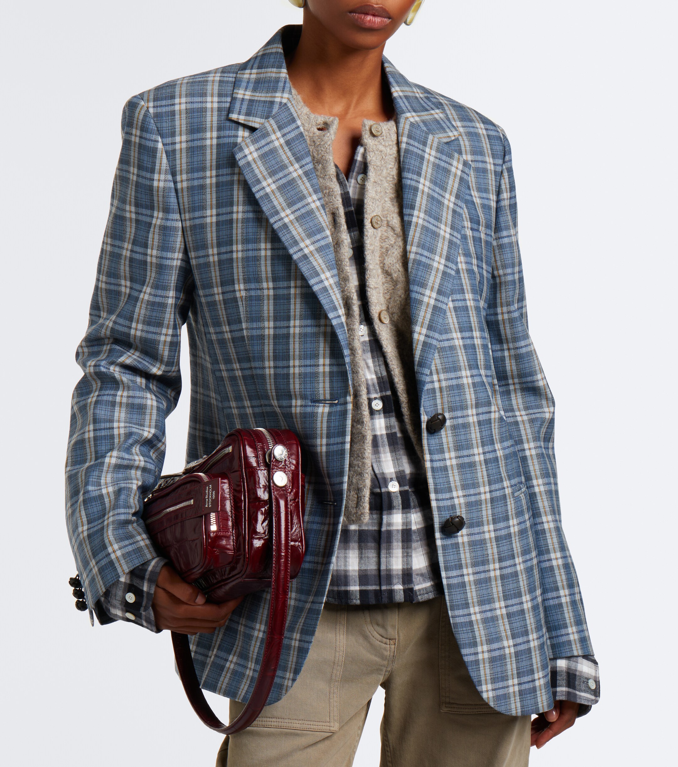 Acne Studios Acne Studios Plaid wool mouliné blazer