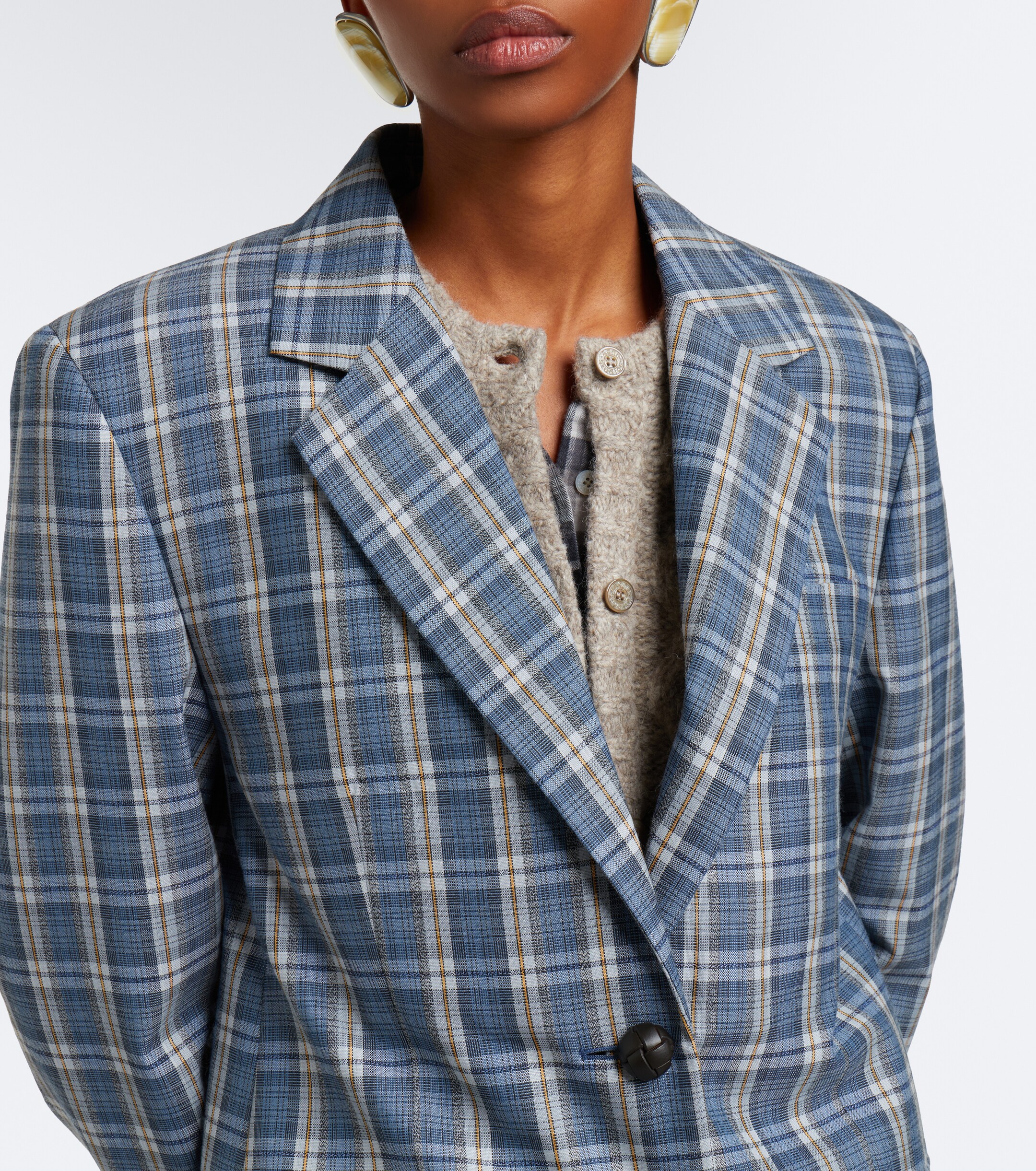 Acne Studios Acne Studios Plaid wool mouliné blazer