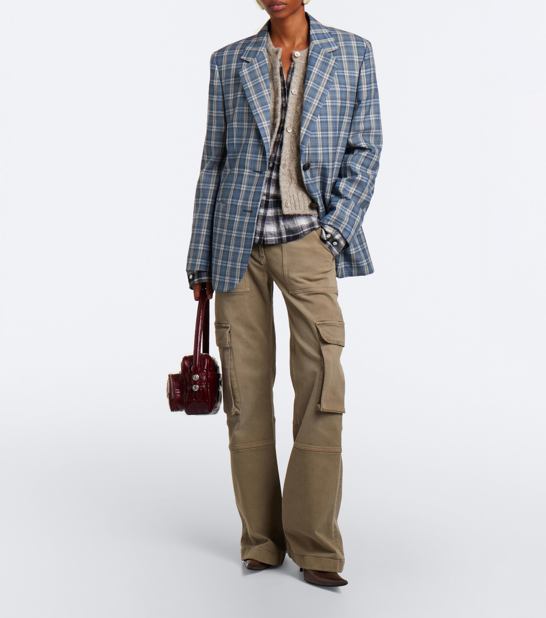 Acne Studios Acne Studios Plaid wool mouliné blazer