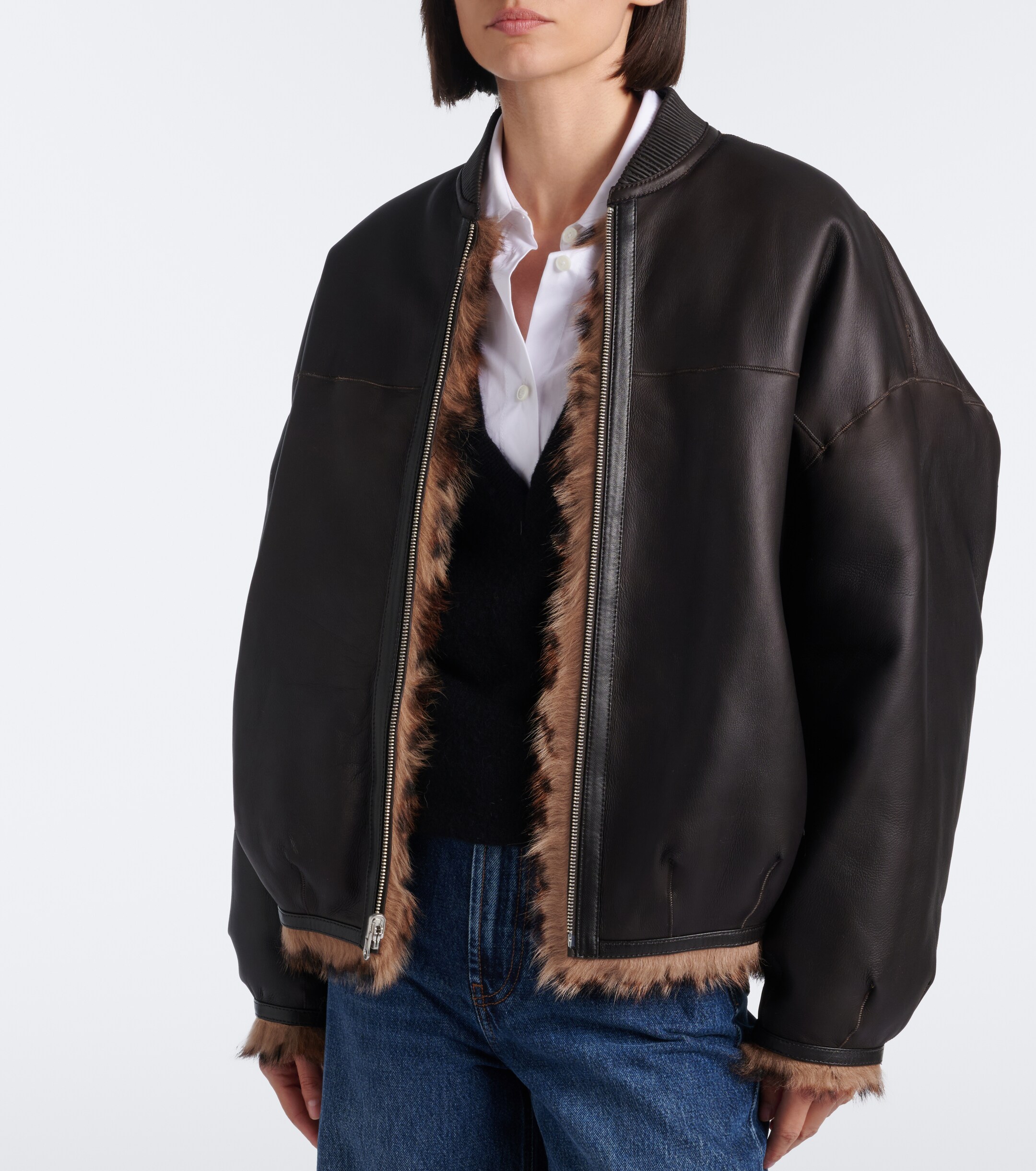 ARMA Arma Violet reversible shearling bomber jacket