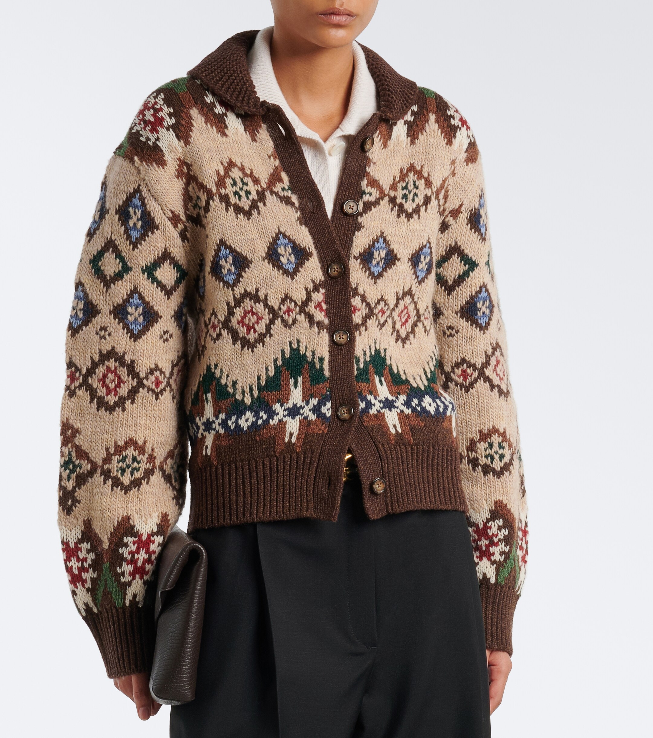 Polo Ralph Lauren Polo Ralph Lauren Jacquard wool and cashmere cardigan