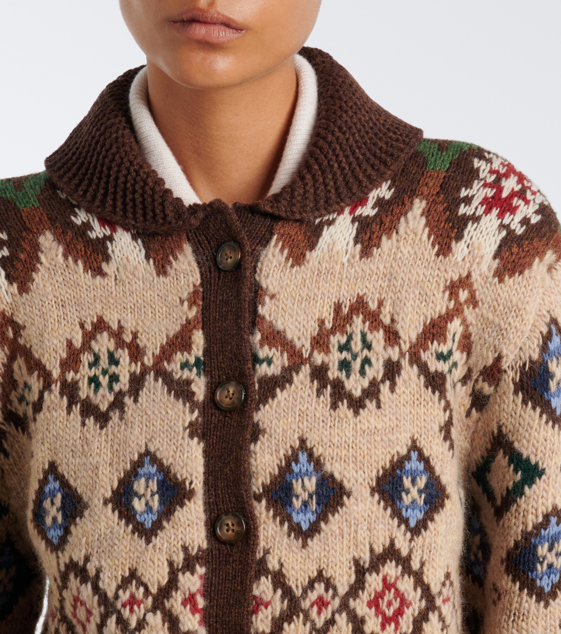 Polo Ralph Lauren Polo Ralph Lauren Jacquard wool and cashmere cardigan