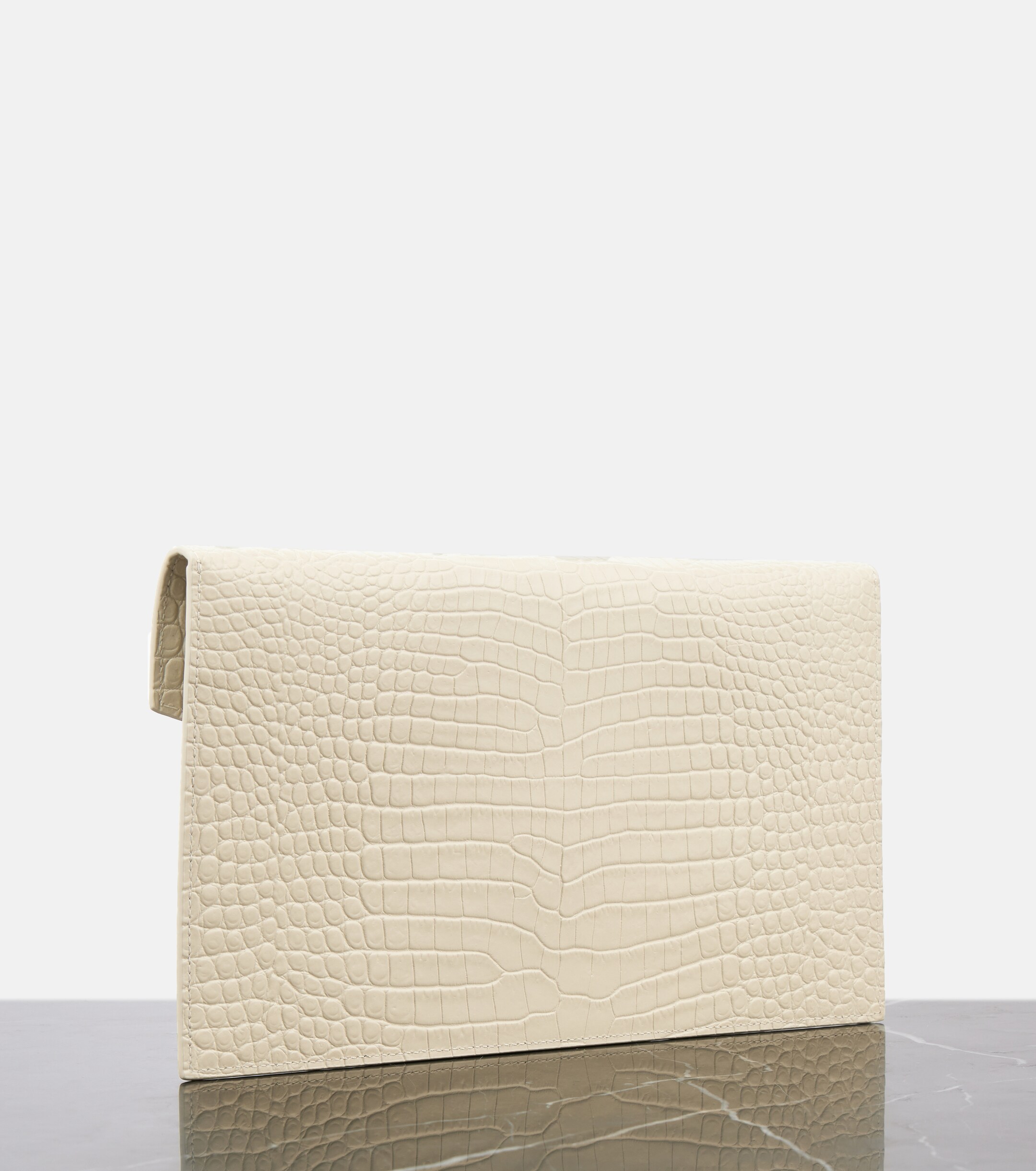 Saint Laurent Uptown croc-effect leather clutch