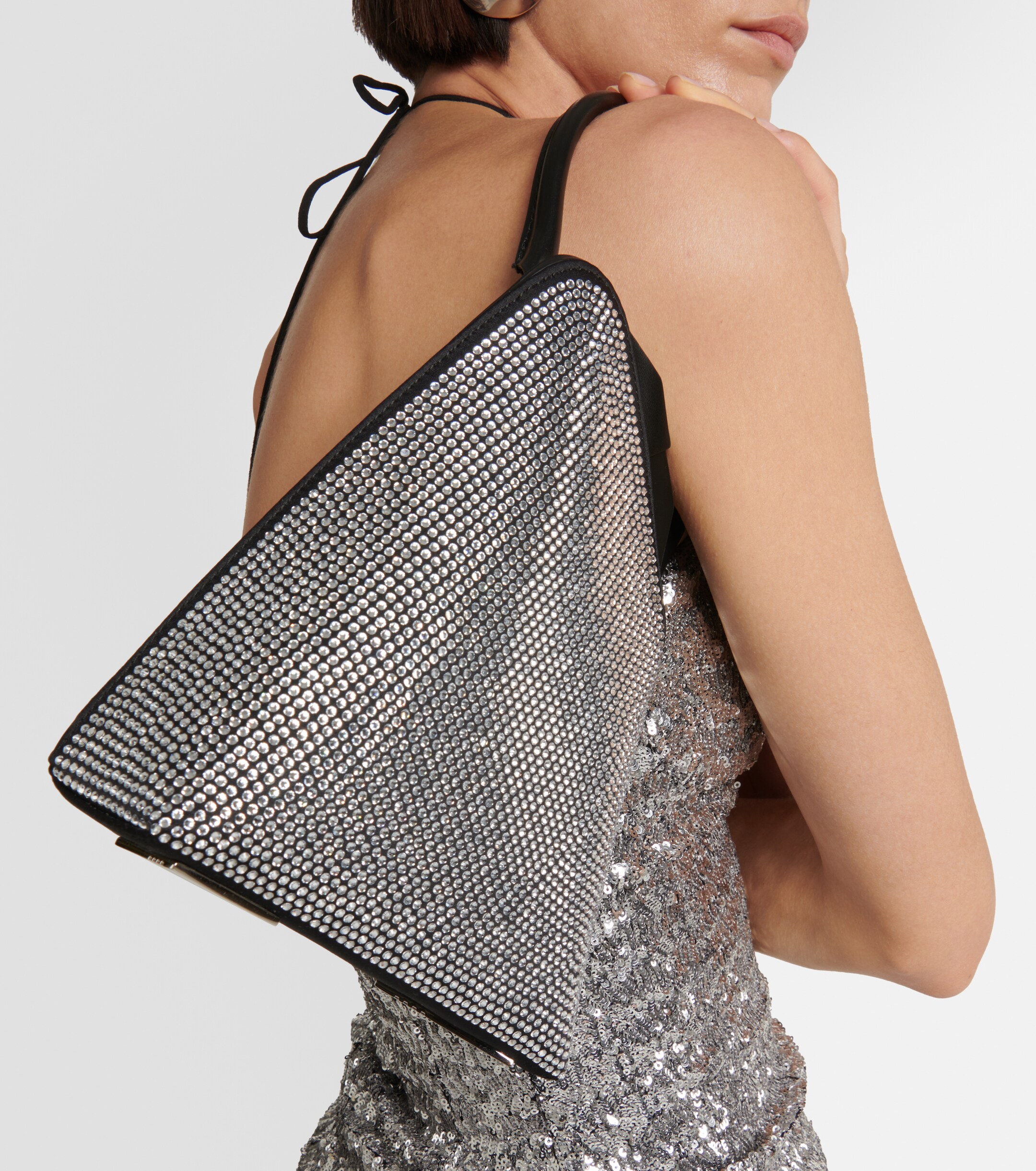 THE ATTICO Sunset Mini crystal-embellished tote bag