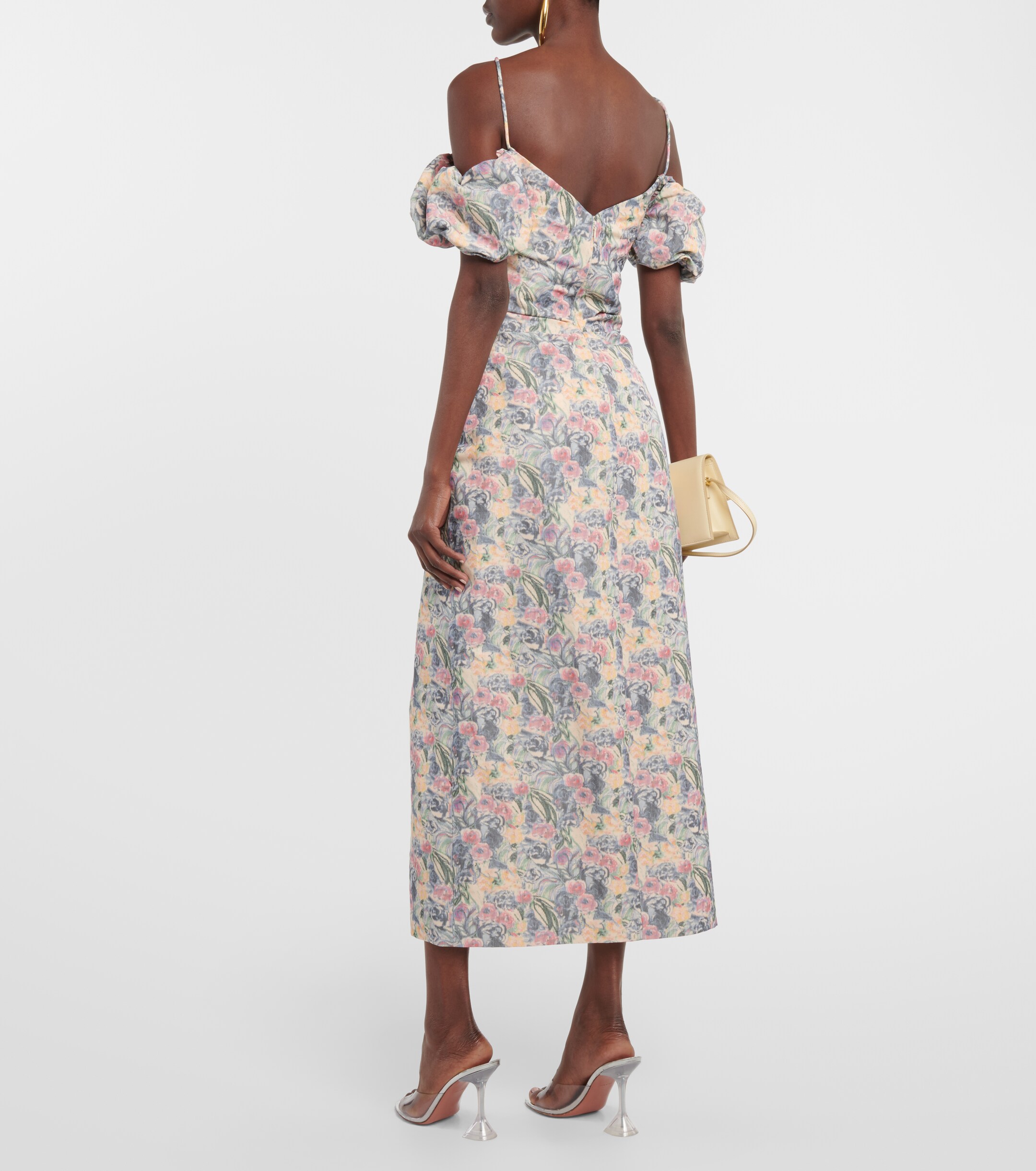 Markarian Ruched off-shoulder midi dress