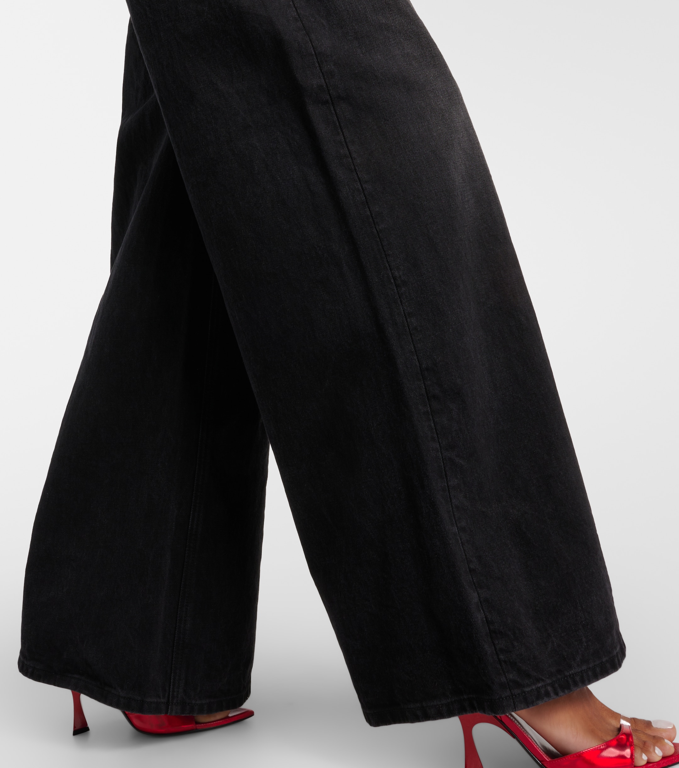 Area Crystal-embellished wide-leg jeans