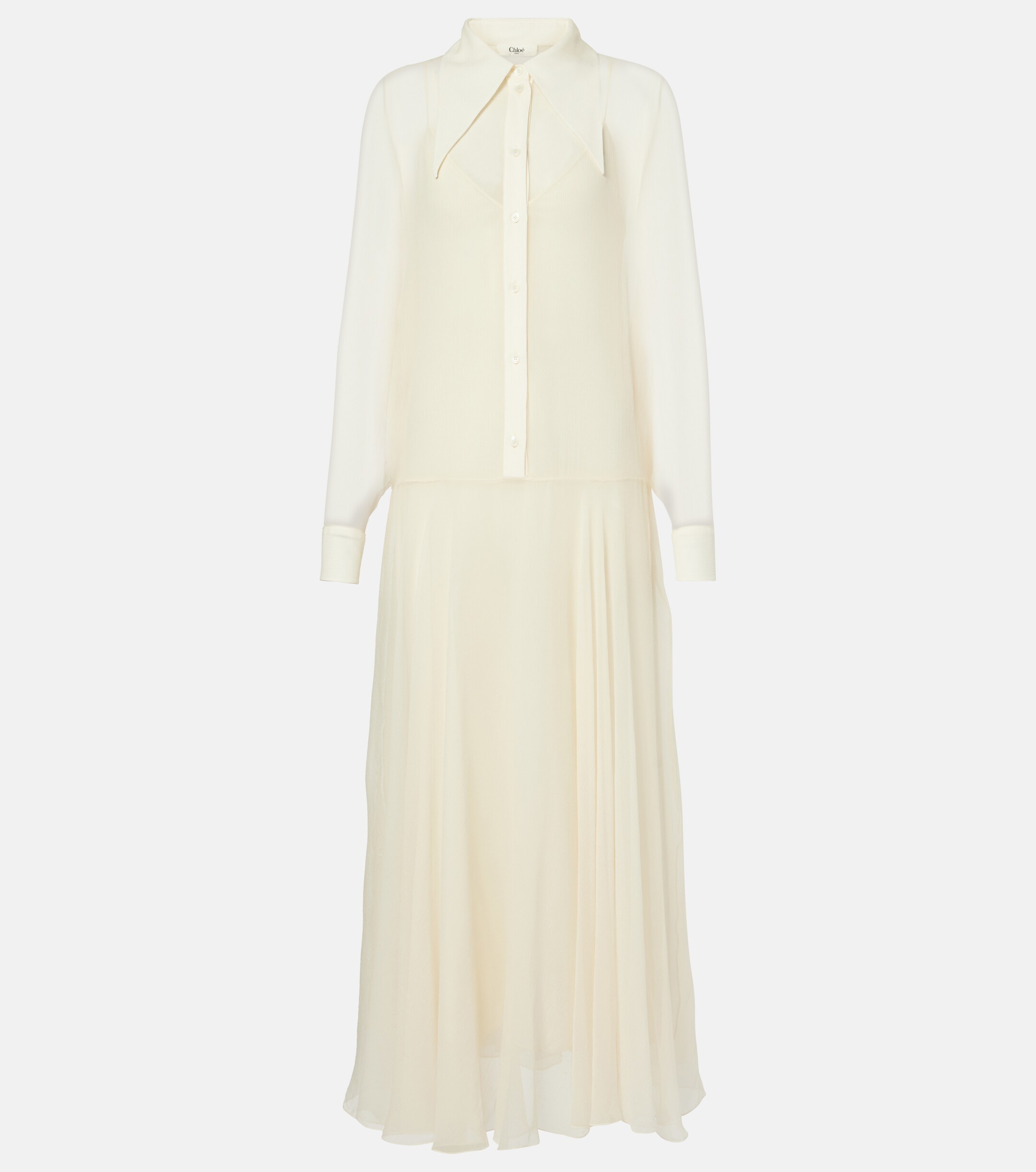Chloé Silk chiffon shirt dress thumbnail