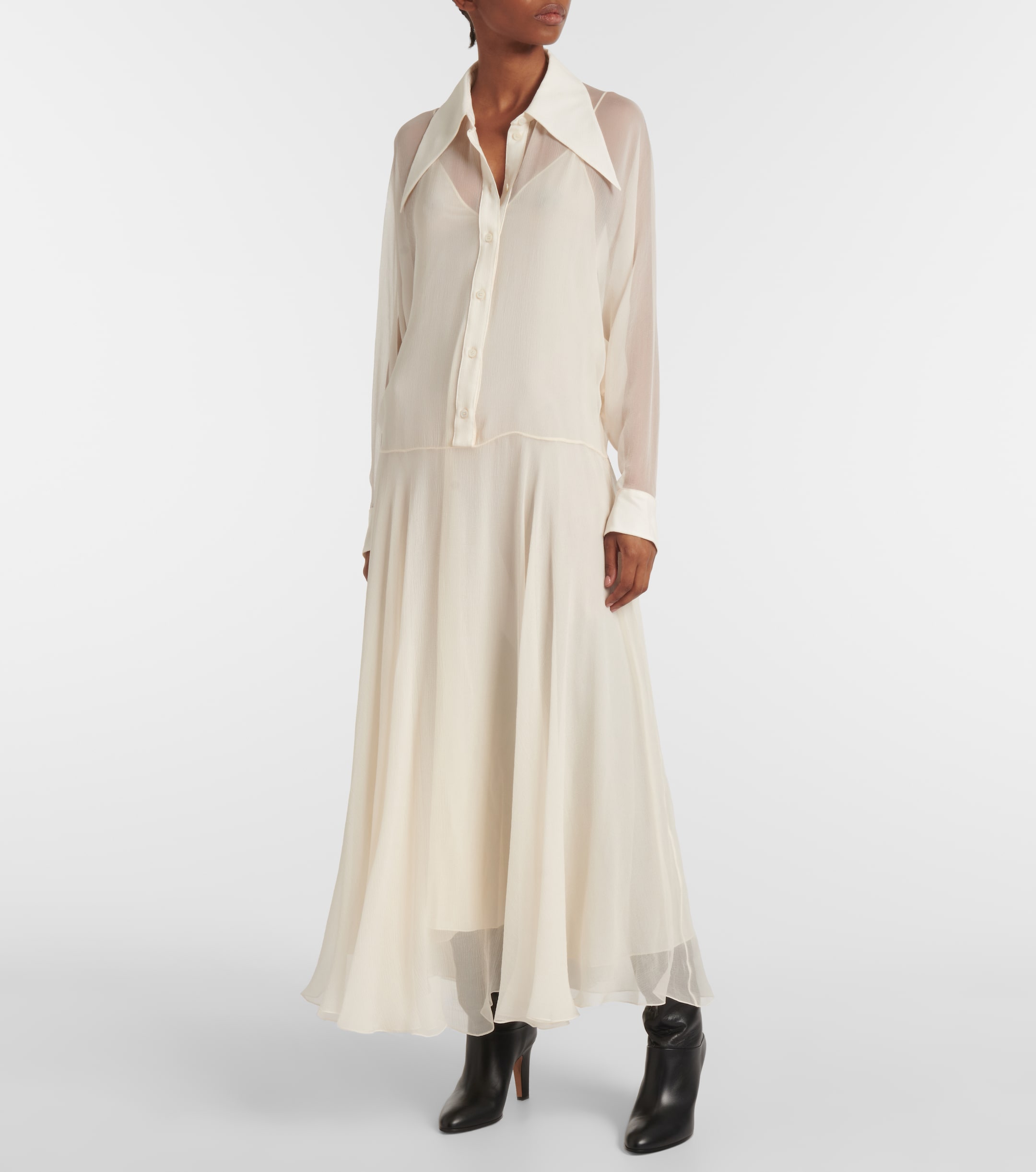 Chloé Silk chiffon shirt dress thumbnail