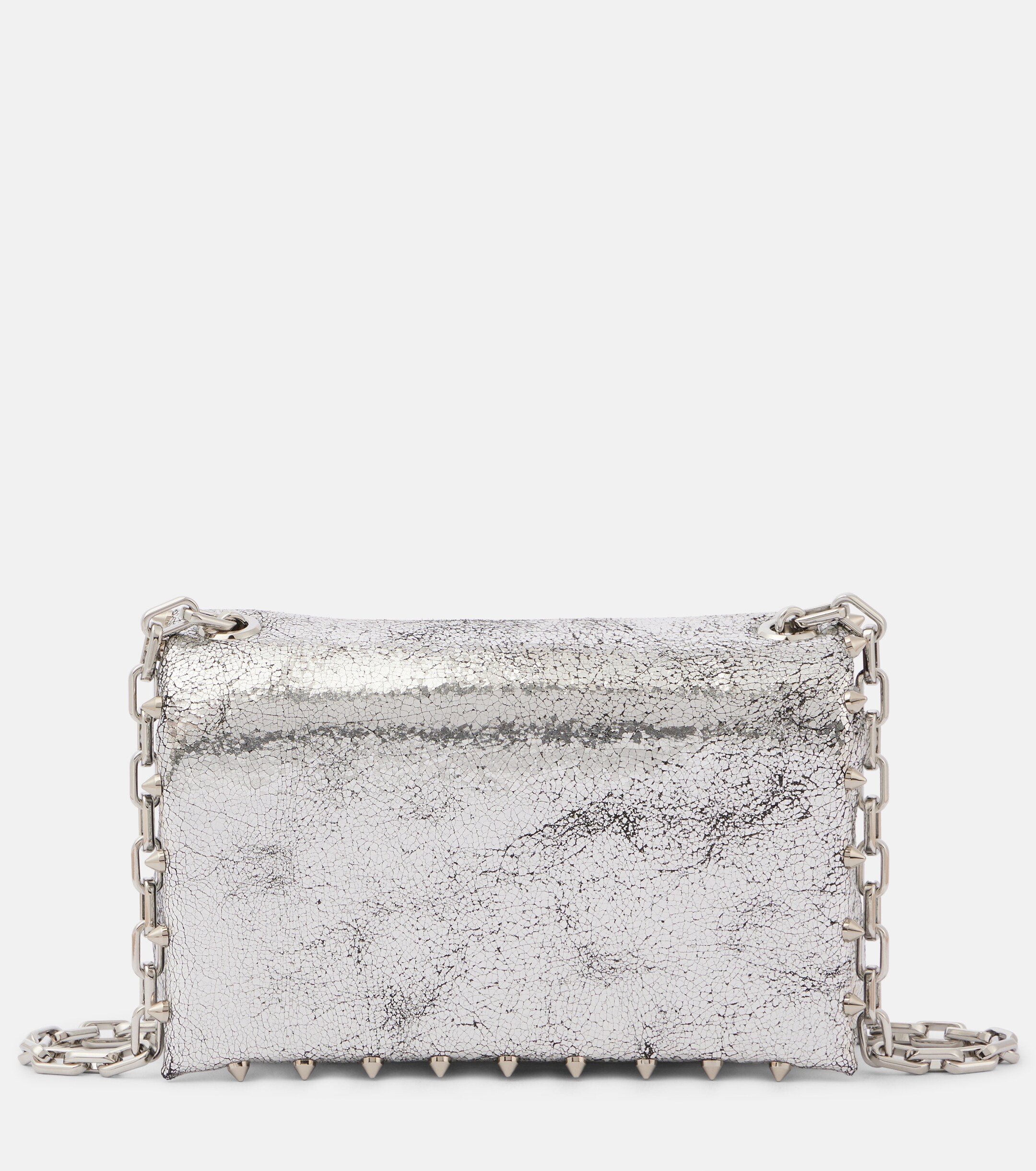 CHRISTIAN LOUBOUTIN Spiked metallic leather crossbody bag