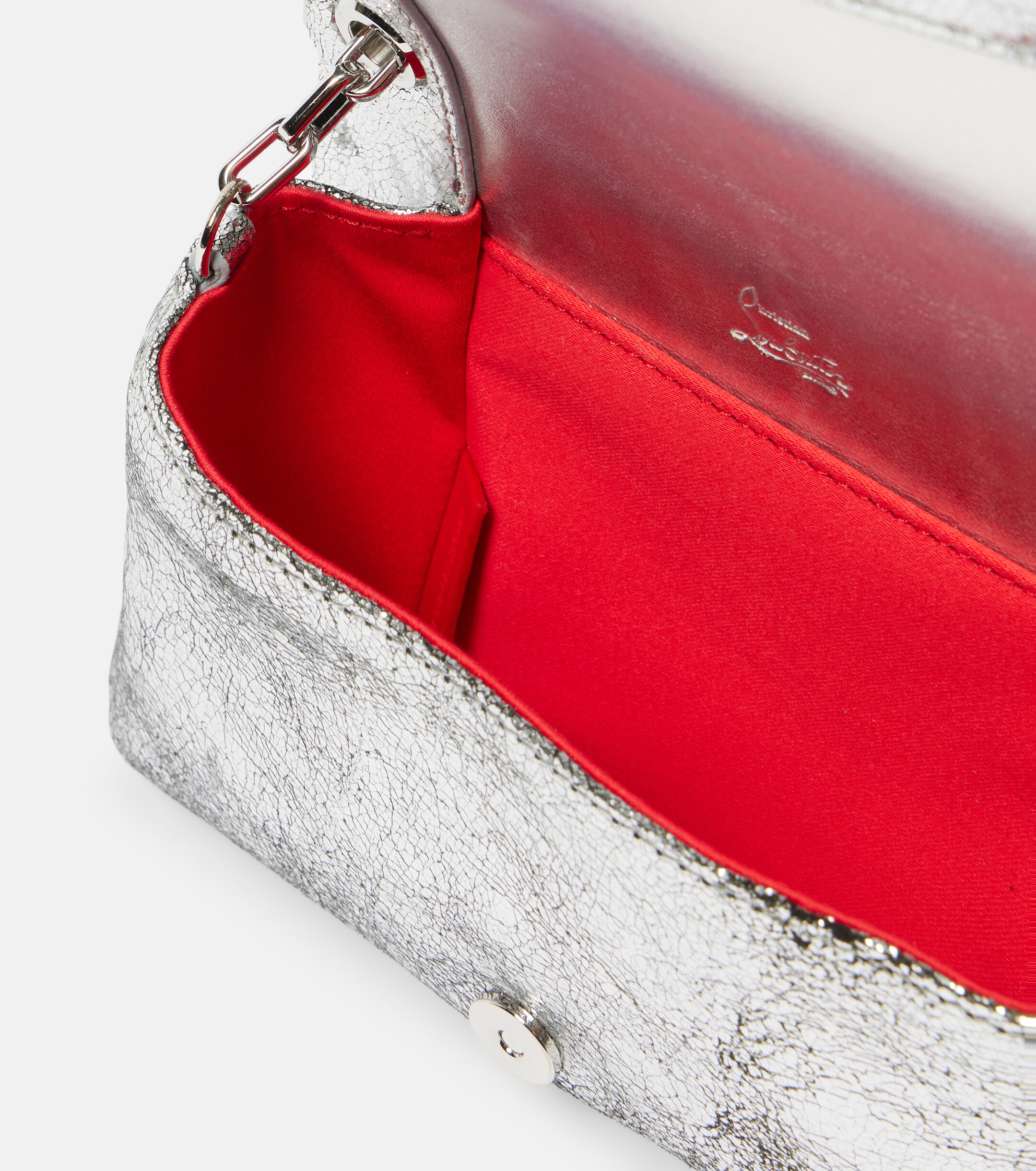 CHRISTIAN LOUBOUTIN Spiked metallic leather crossbody bag