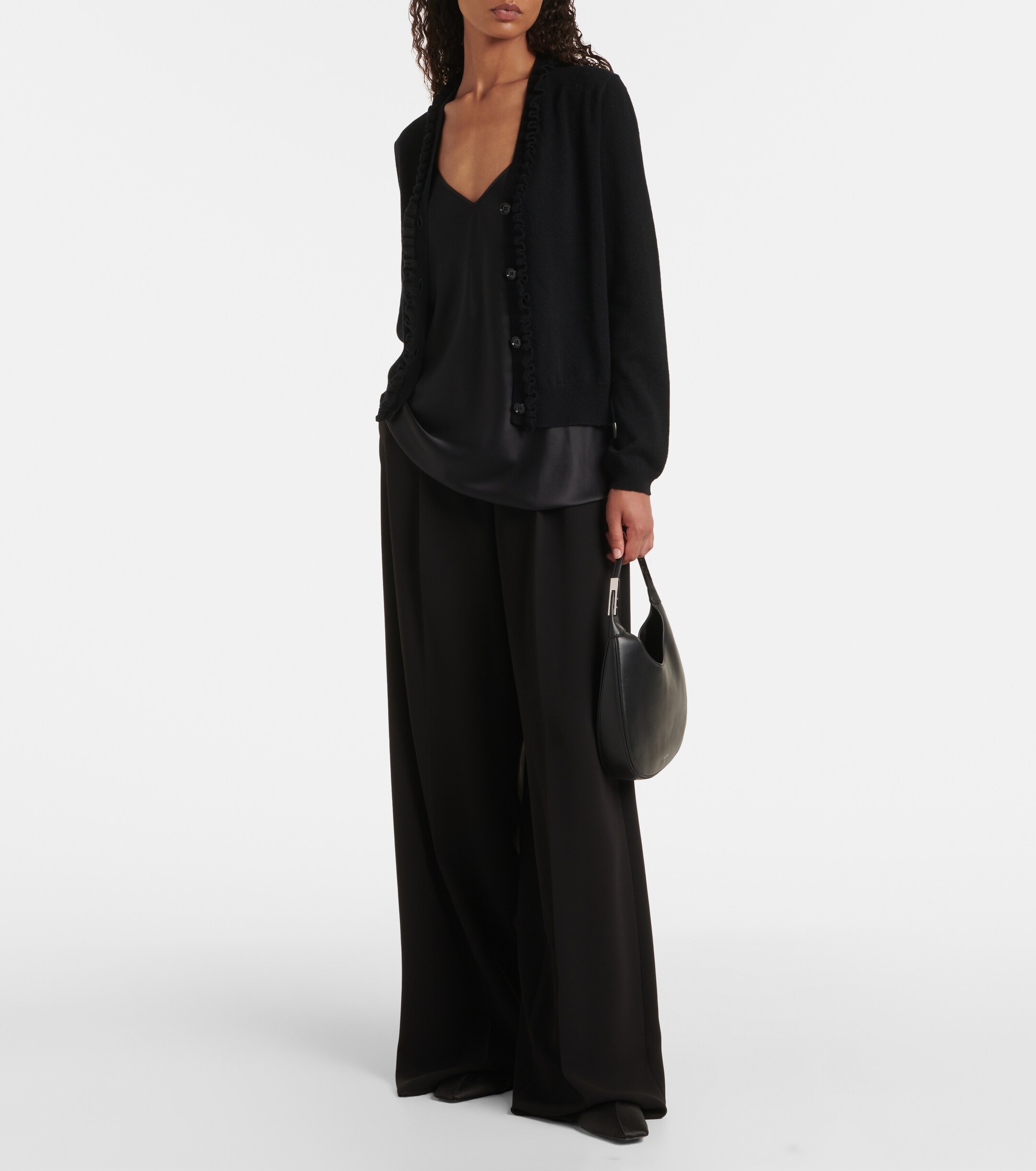 Jardin des Orangers Ruffled wool and cashmere cardigan