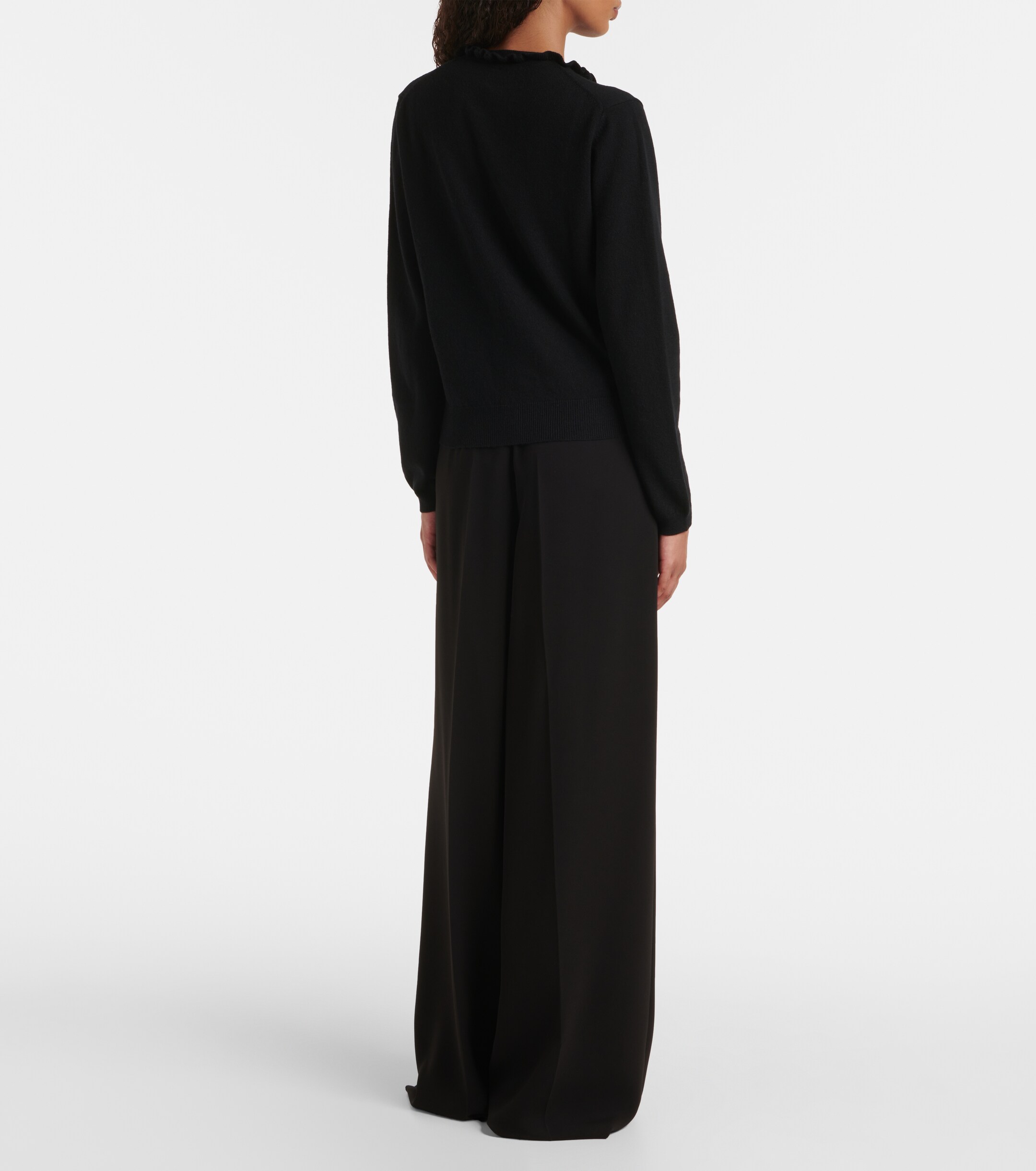 Jardin des Orangers Ruffled wool and cashmere cardigan
