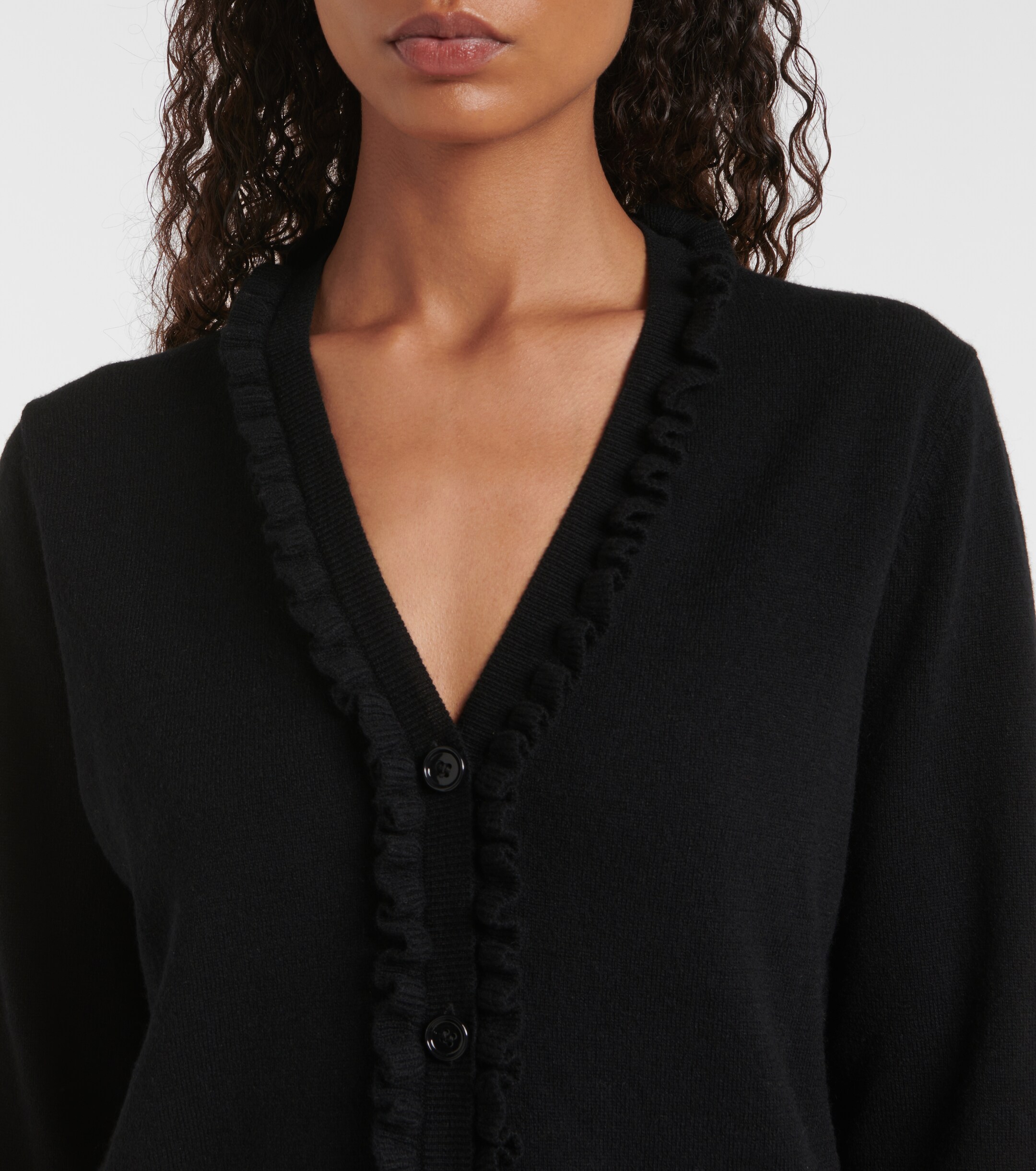 Jardin des Orangers Ruffled wool and cashmere cardigan