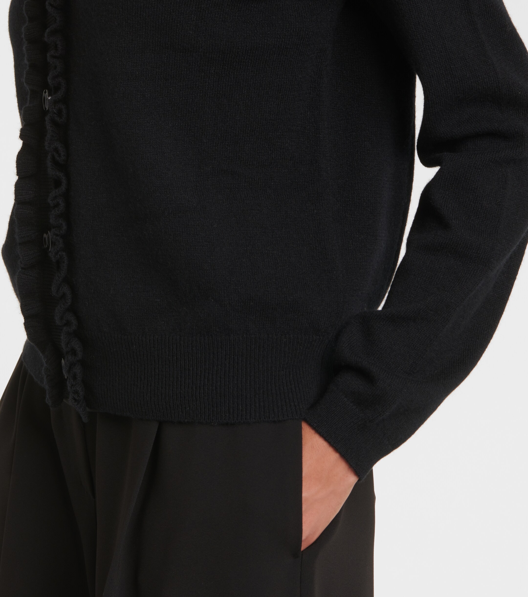 Jardin des Orangers Ruffled wool and cashmere cardigan
