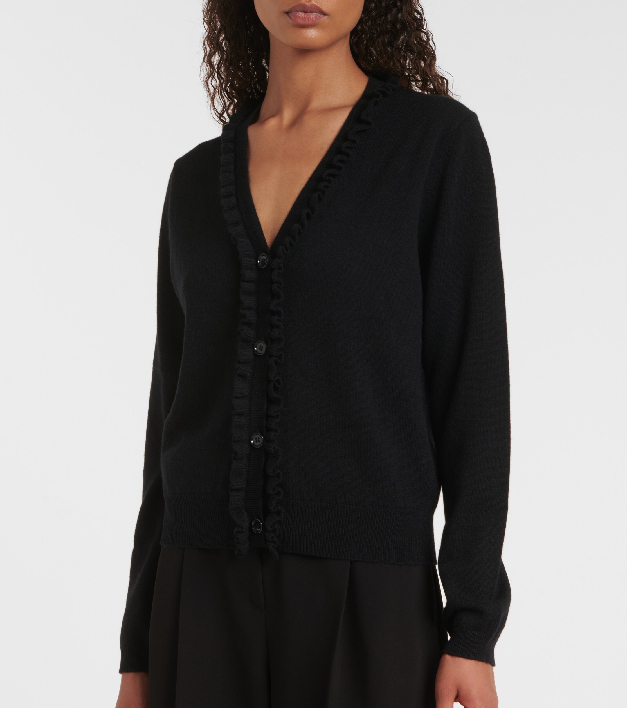 Jardin des Orangers Ruffled wool and cashmere cardigan