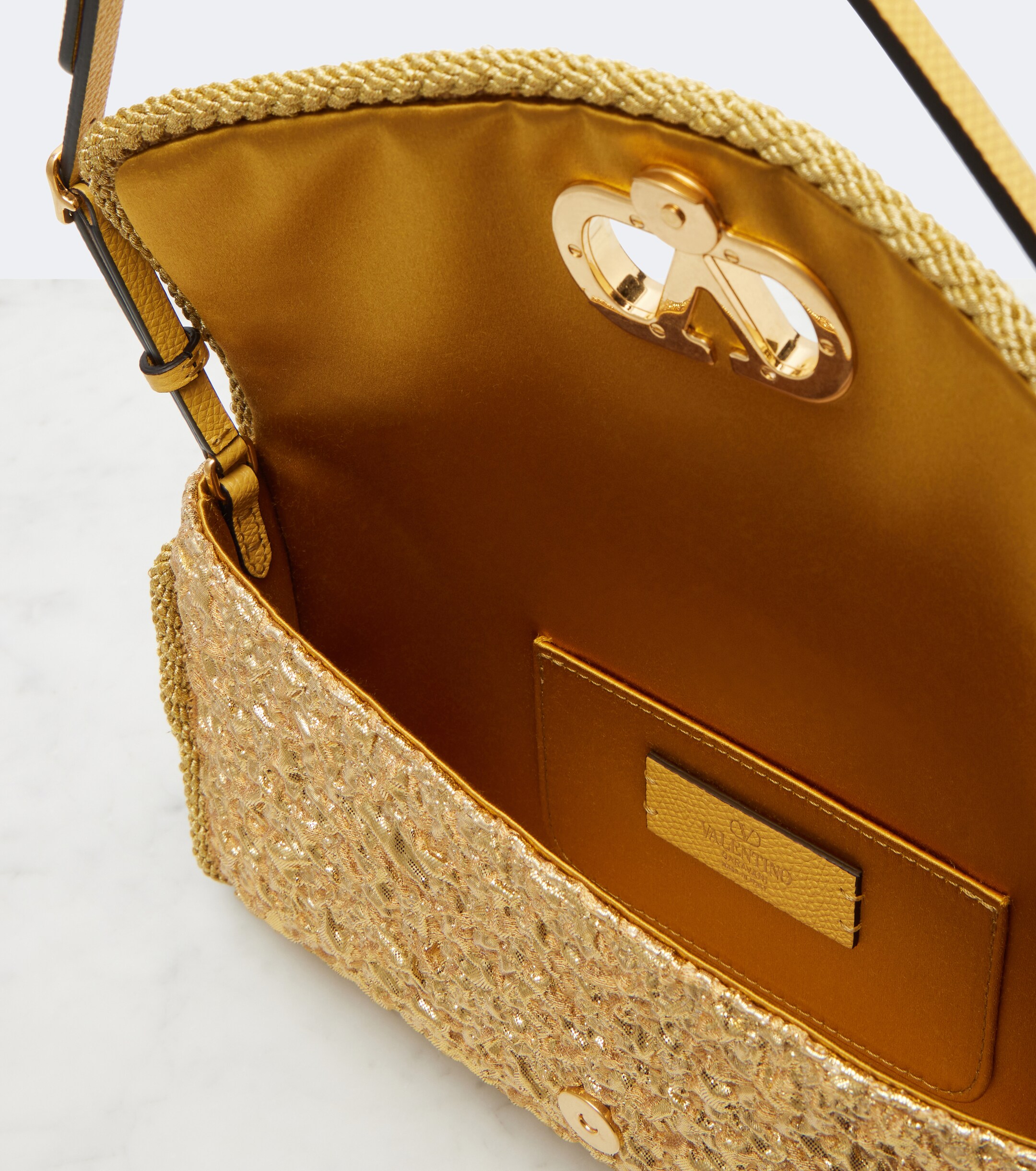 Valentino Garavani DeVain Small cloqué jacquard shoulder bag thumbnail