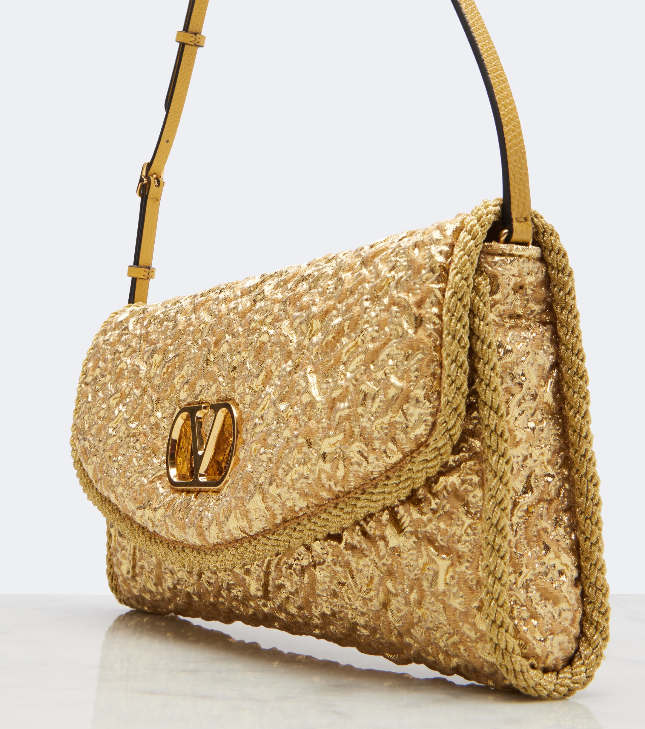 Valentino Garavani DeVain Small cloqué jacquard shoulder bag thumbnail
