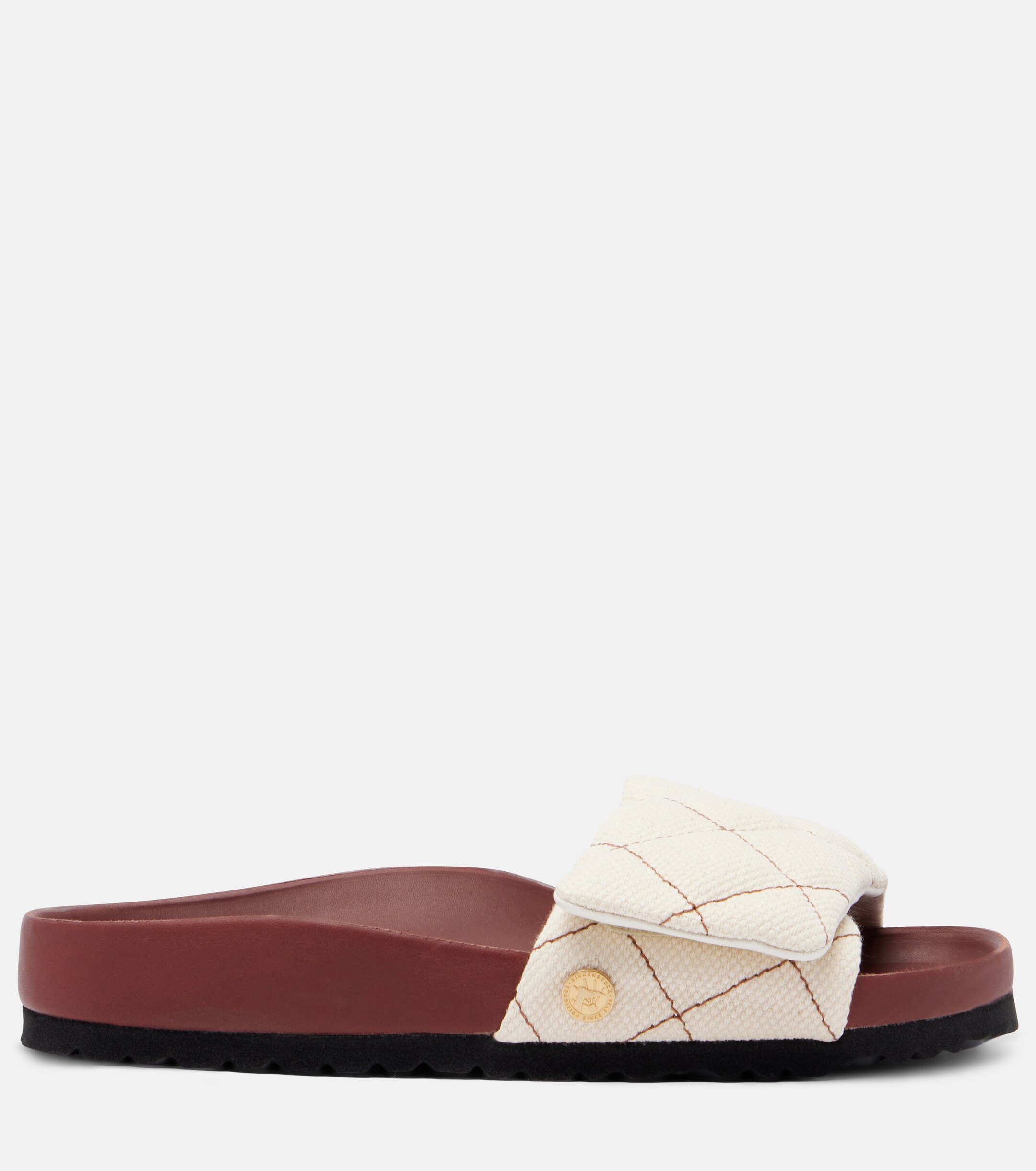 Birkenstock 1774 Birkenstock 1774 Sylt leather-trimmed quilted canvas slides