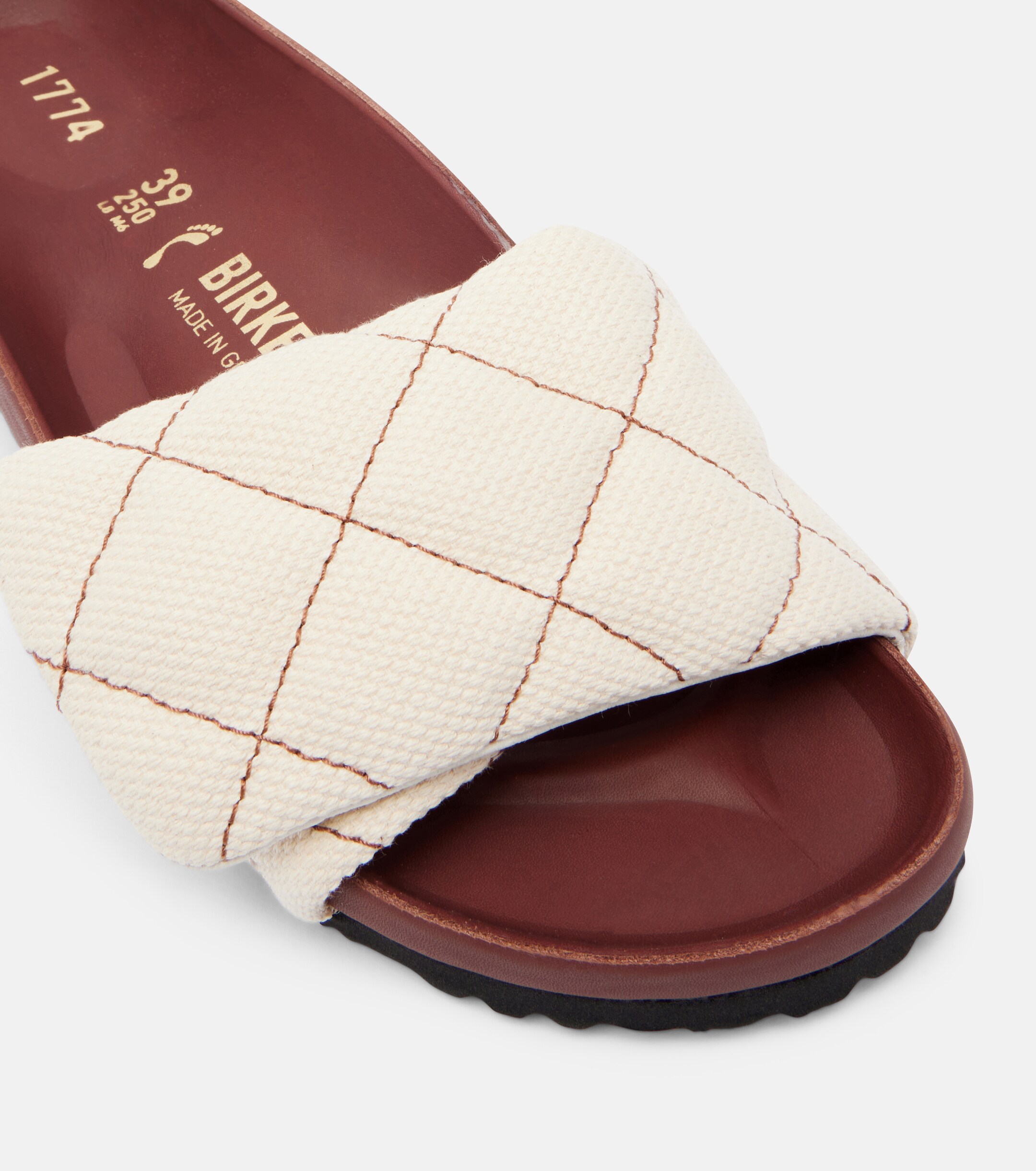 Birkenstock 1774 Birkenstock 1774 Sylt leather-trimmed quilted canvas slides