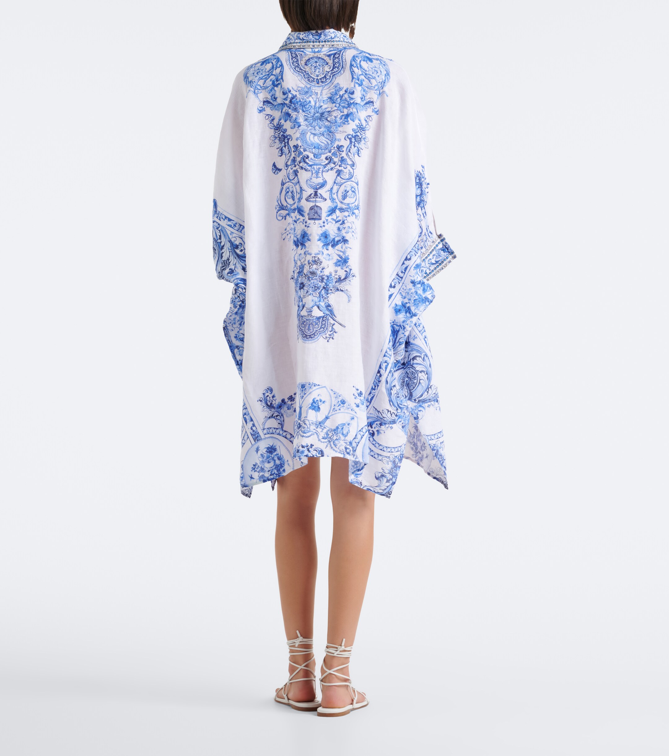 Camilla Camilla Floral crystal-embellished linen kaftan