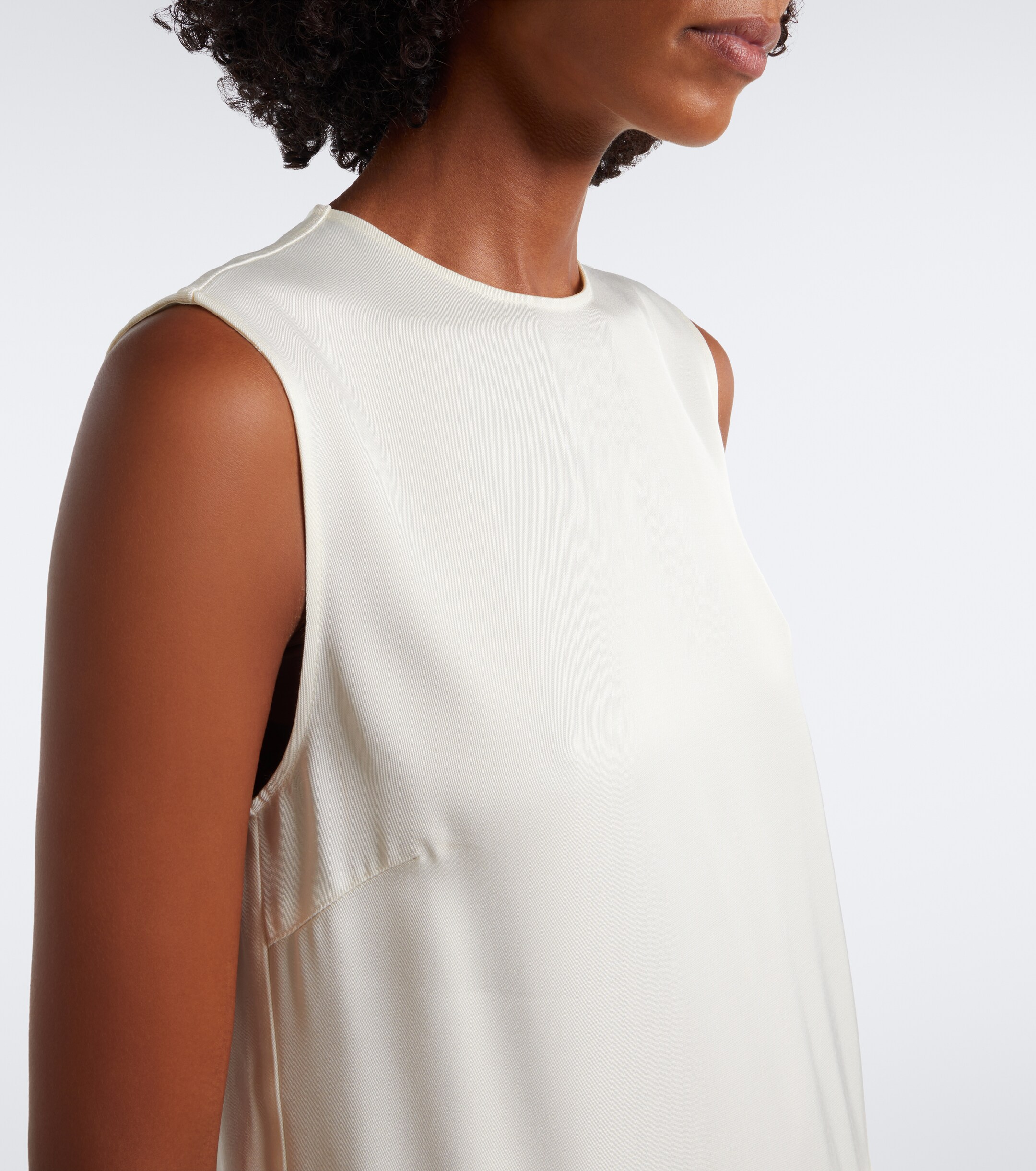 LOULOU DE SAISON Loulou de Saison Sonia feather-trimmed midi dress