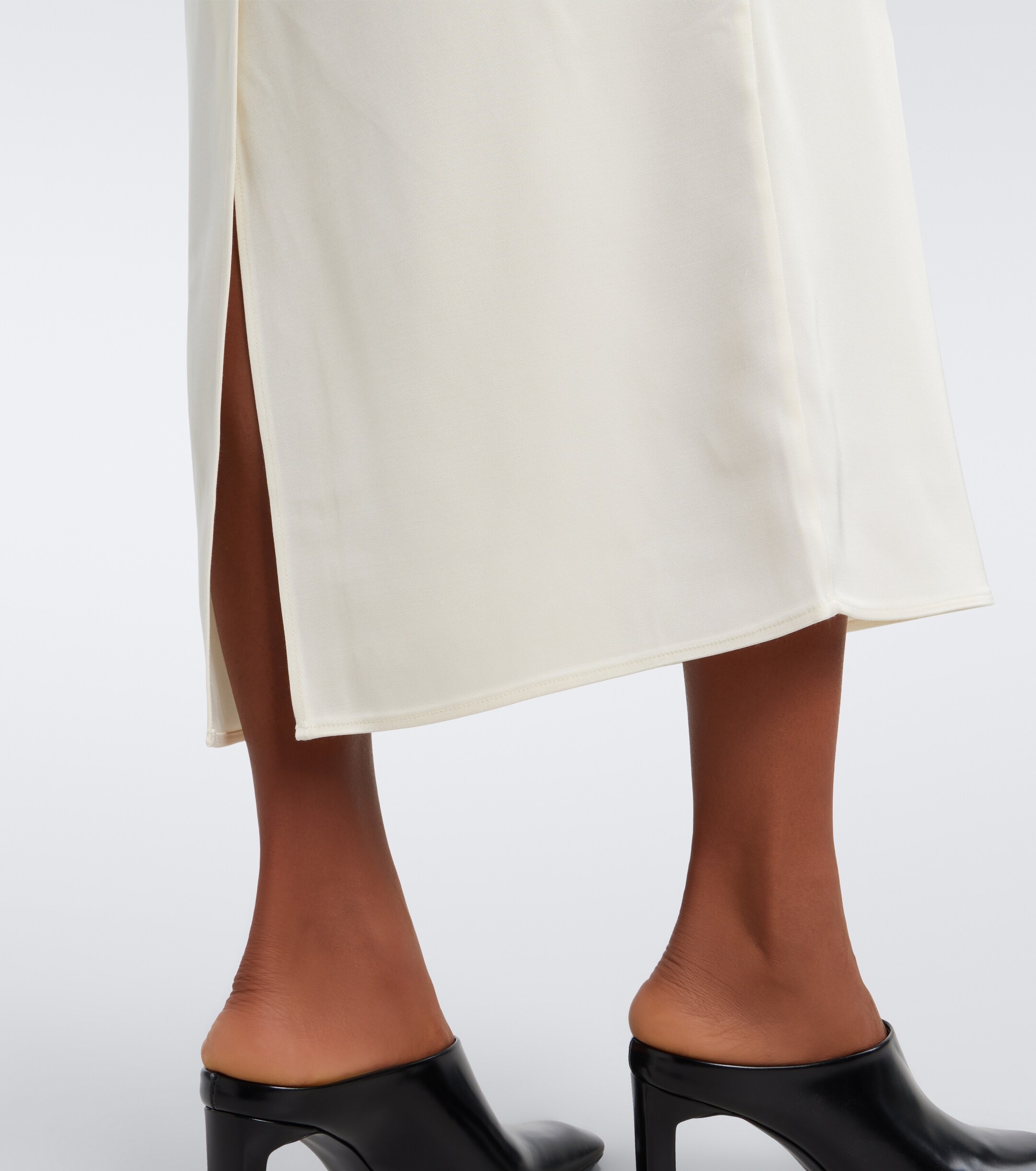 LOULOU DE SAISON Loulou de Saison Sonia feather-trimmed midi dress