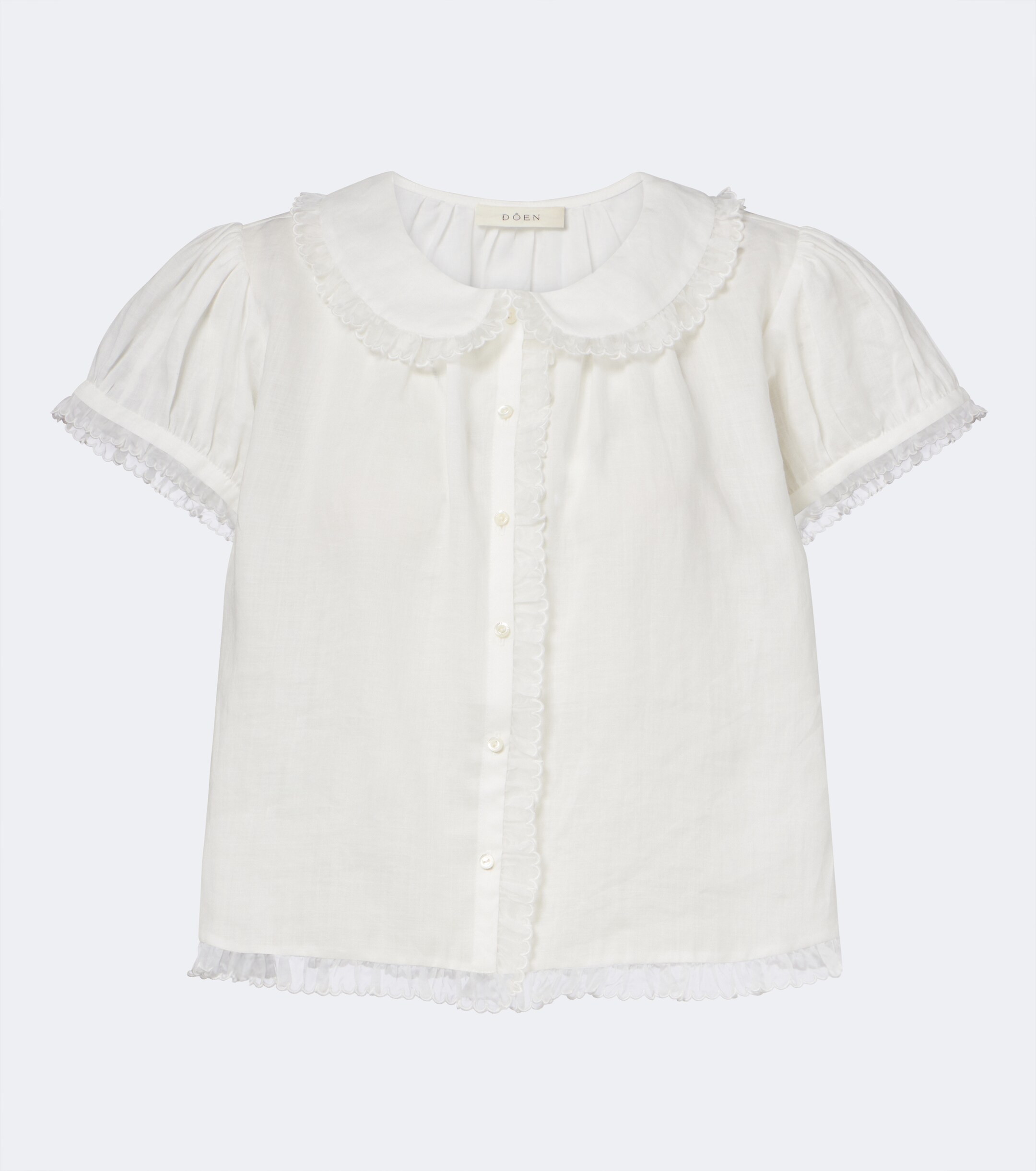 Dôen Dôen Karina scalloped ramie blouse
