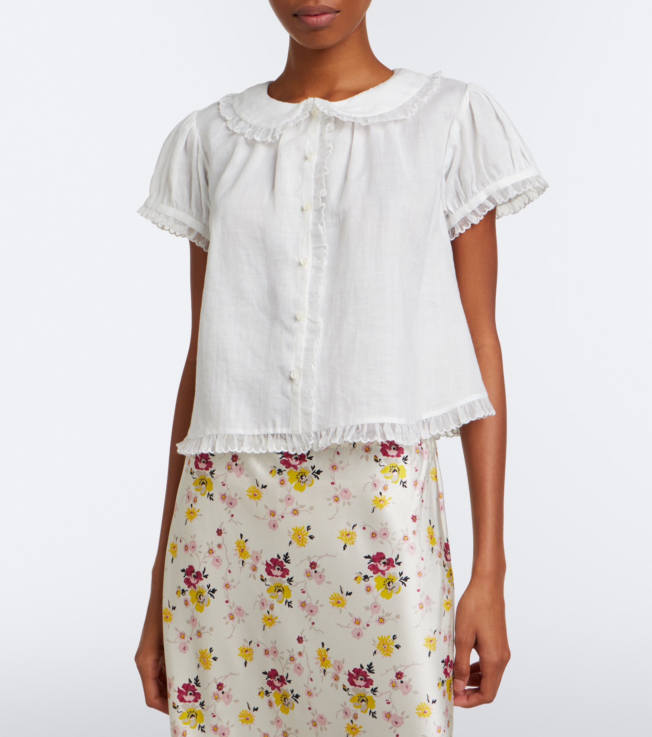 Dôen Dôen Karina scalloped ramie blouse