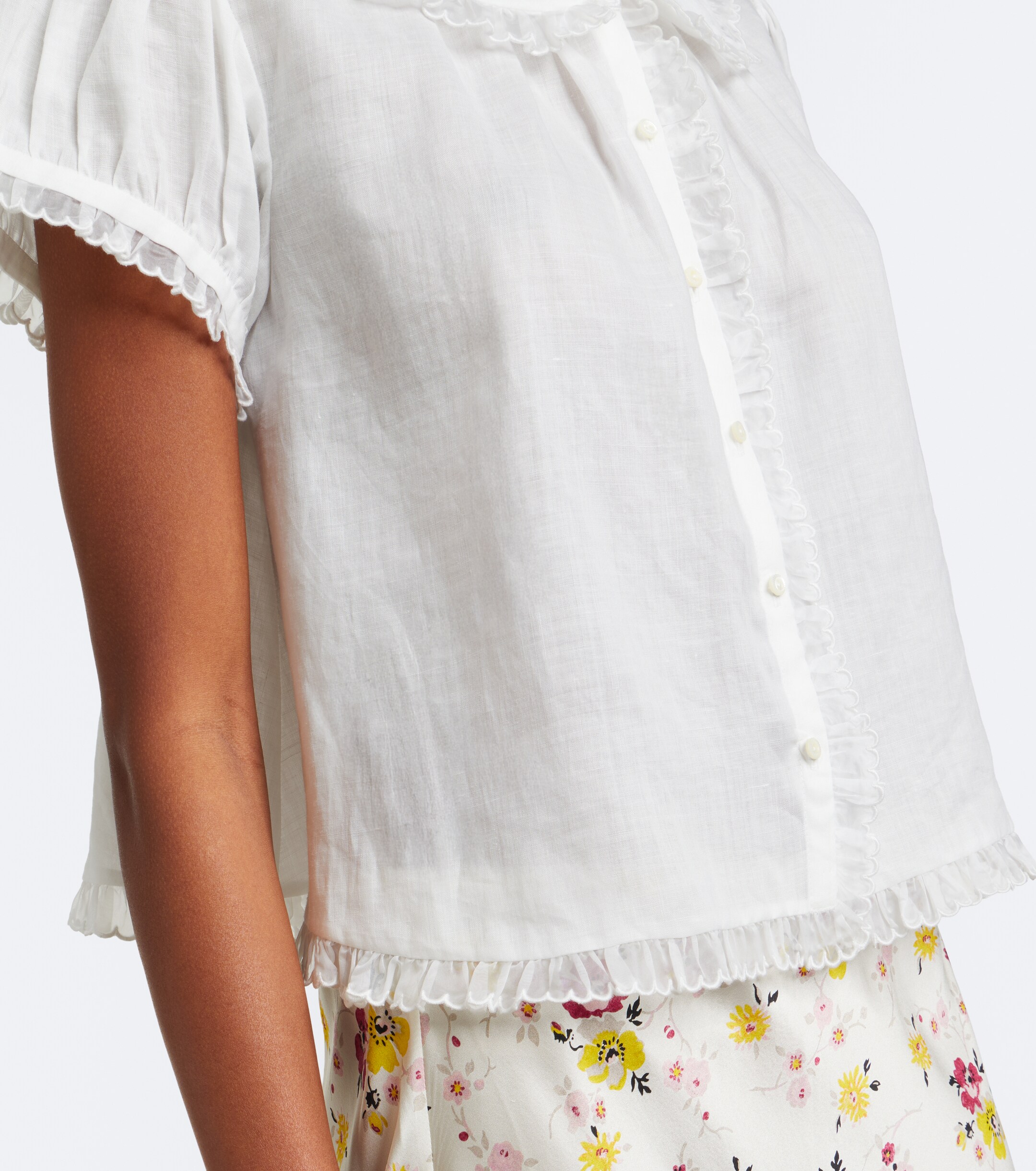 Dôen Dôen Karina scalloped ramie blouse