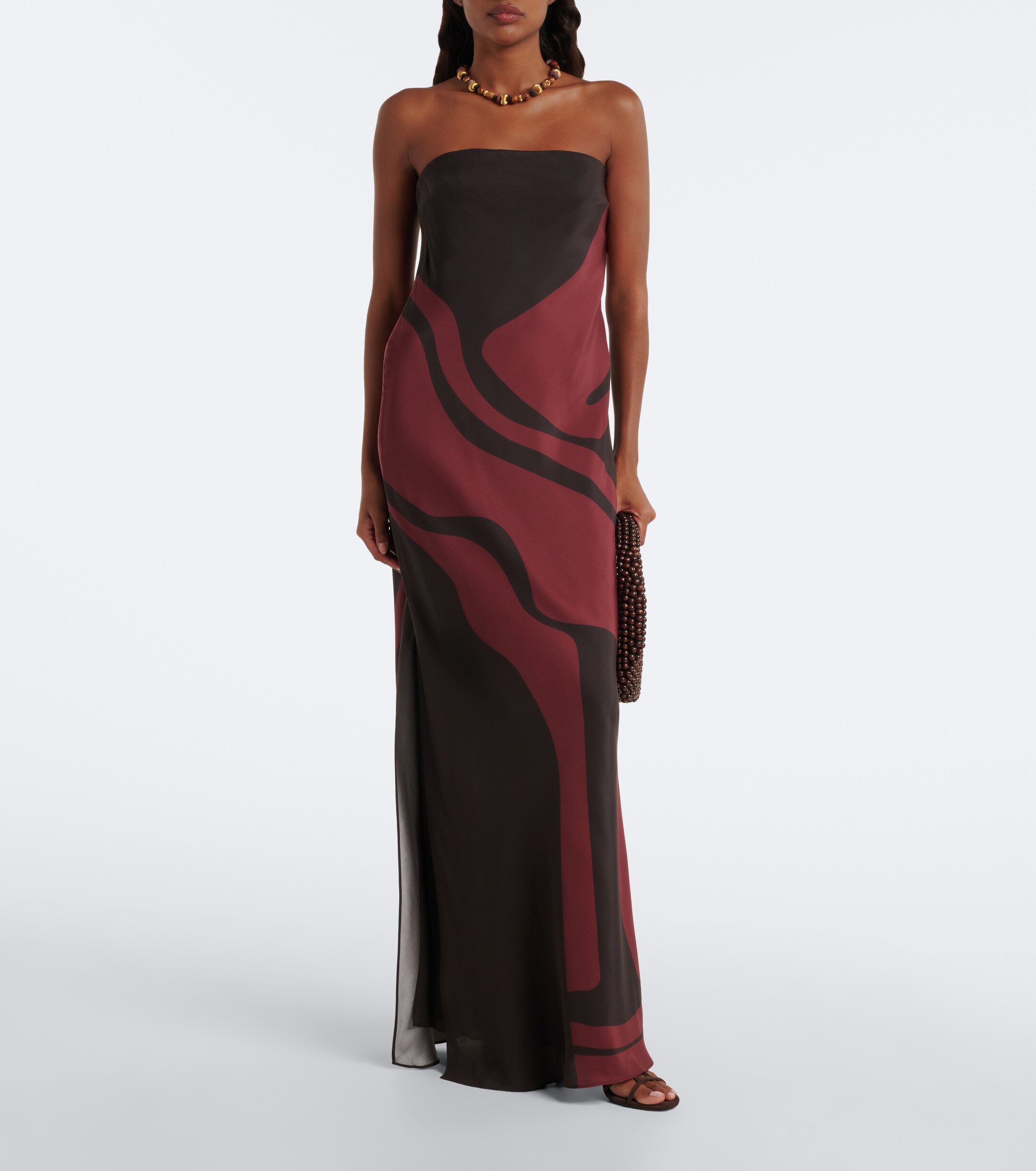 SIR. SIR Printed silk satin maxi dress