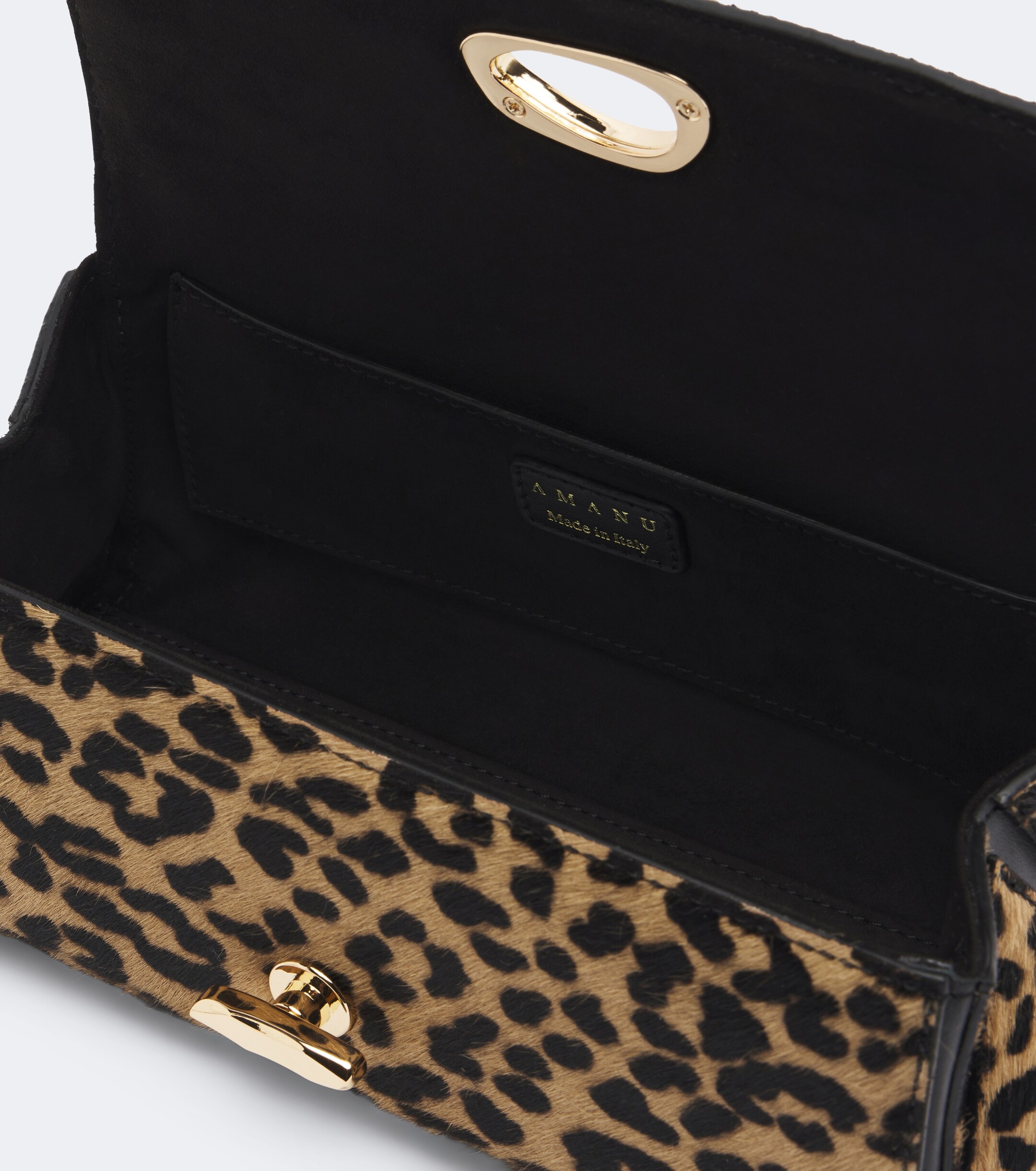 AMANU Amanu Tanzania leopard-print calf hair clutch