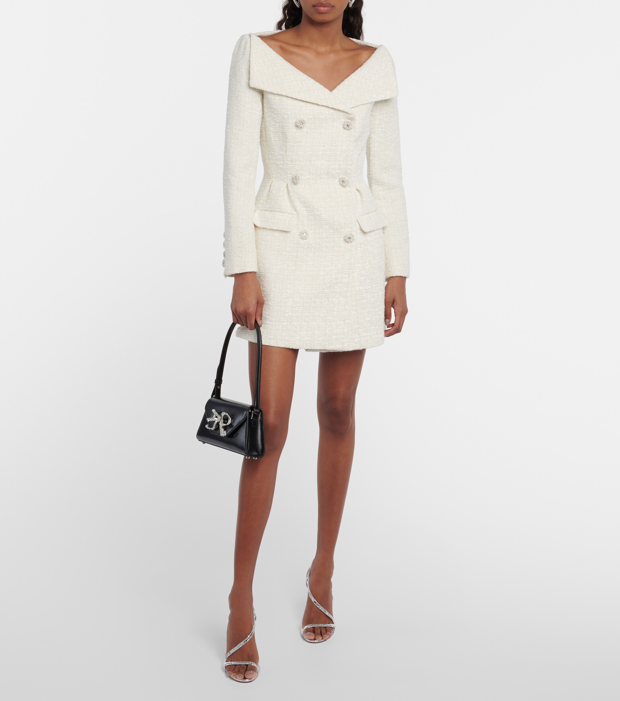 self-portrait Bouclé minidress