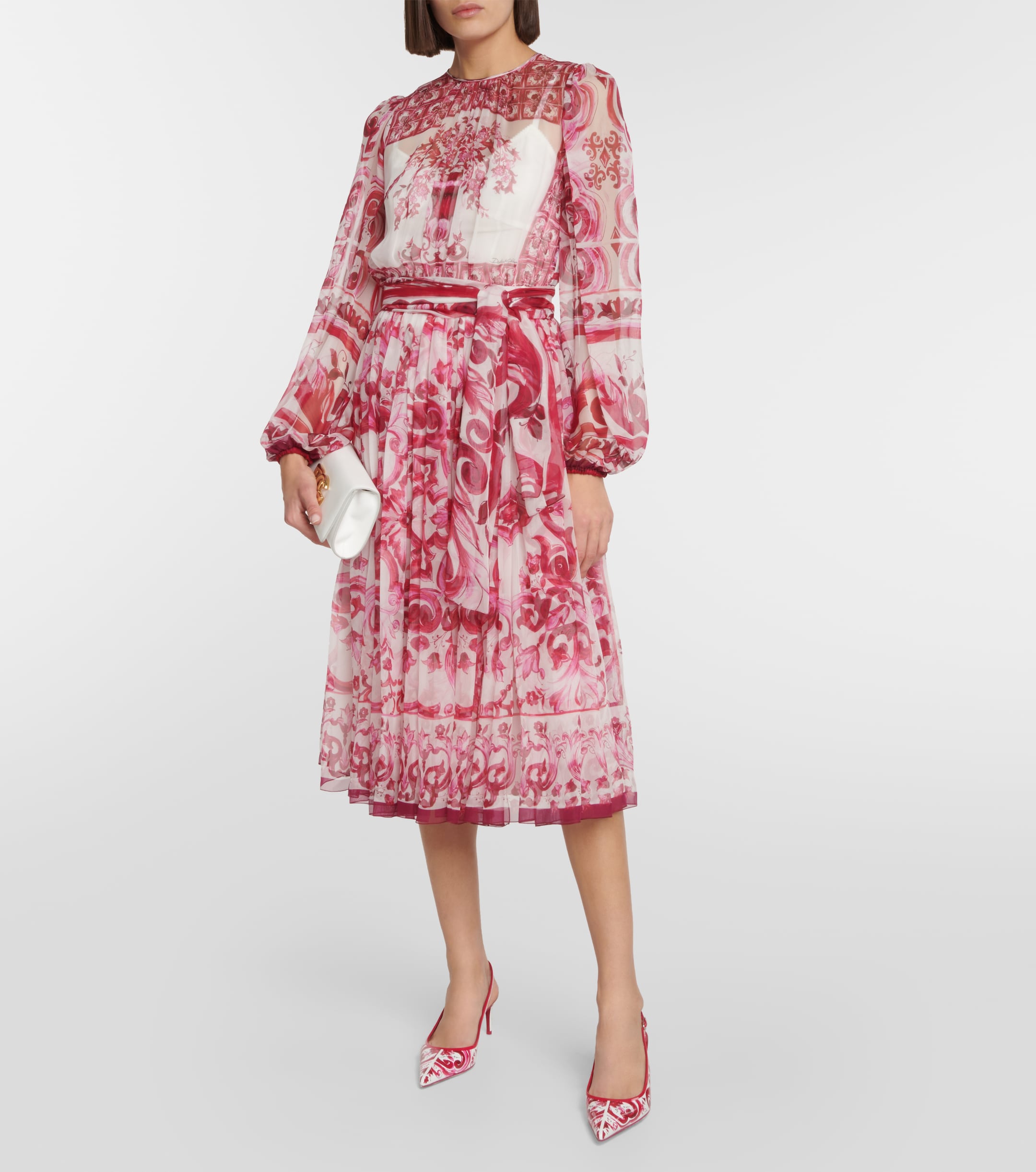 Dolce&Gabbana Majolica silk chiffon midi dress
