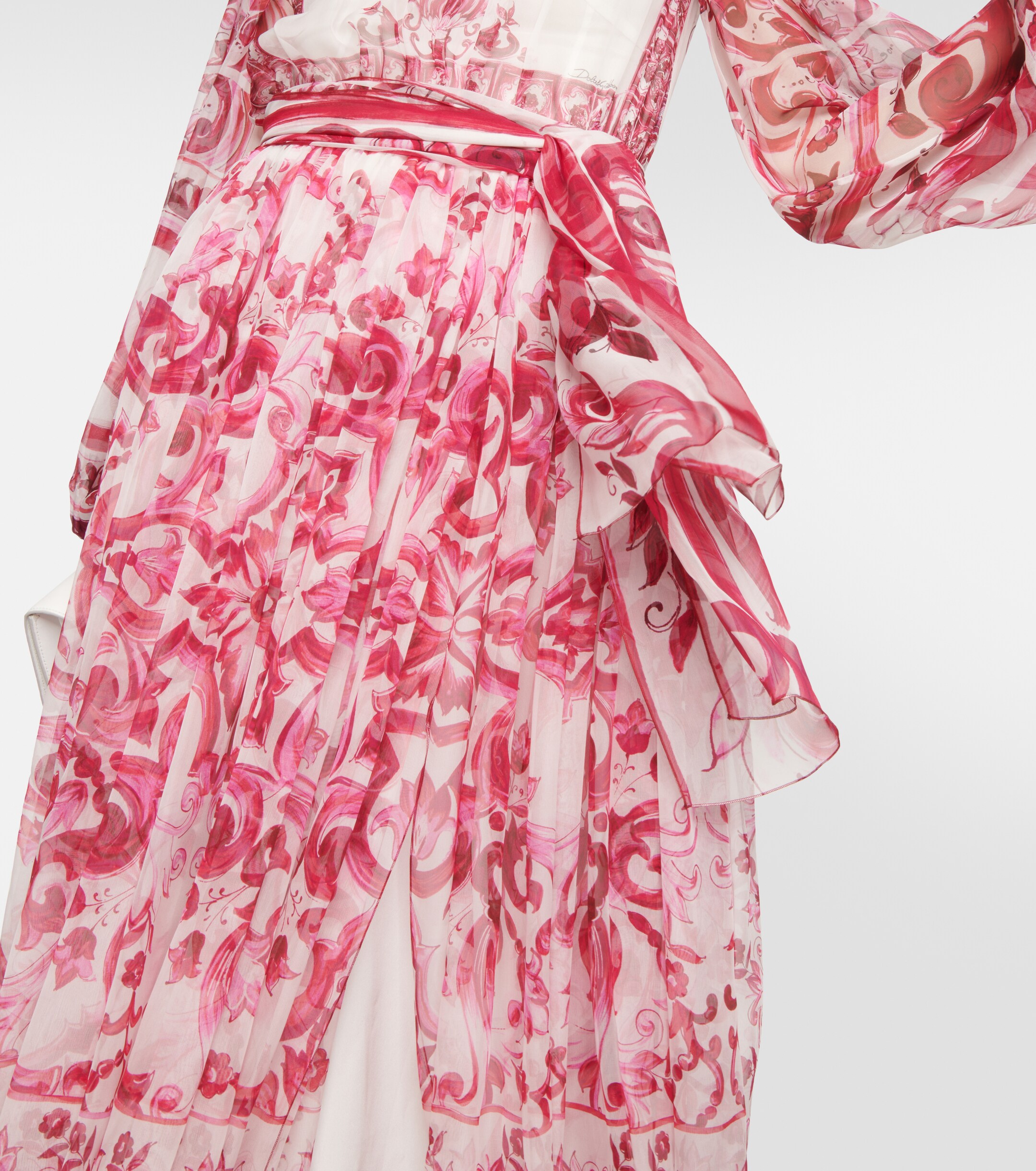 Dolce&Gabbana Majolica silk chiffon midi dress thumbnail