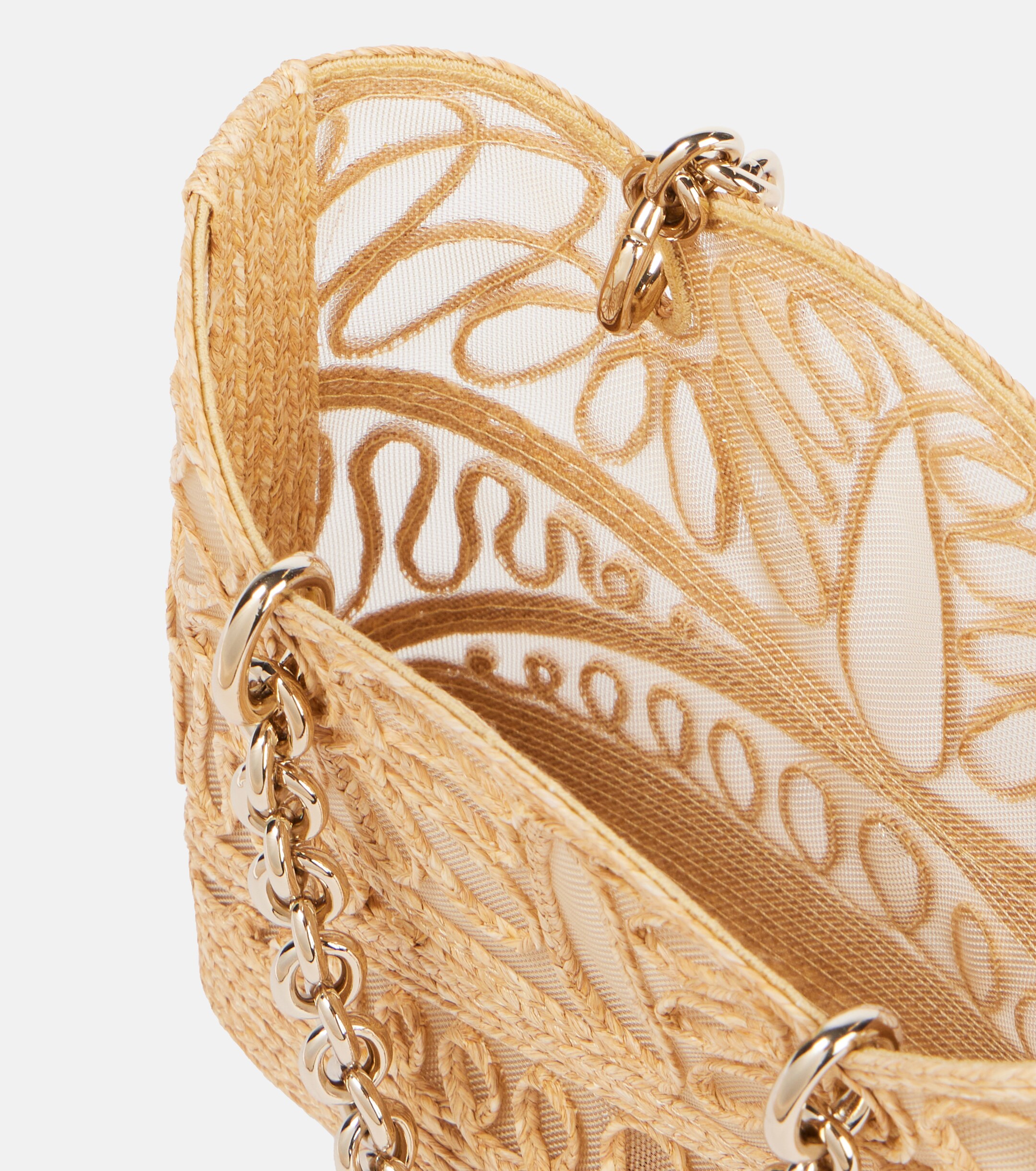 AQUAZZURA Kahlo Mini logo raffia tote bag